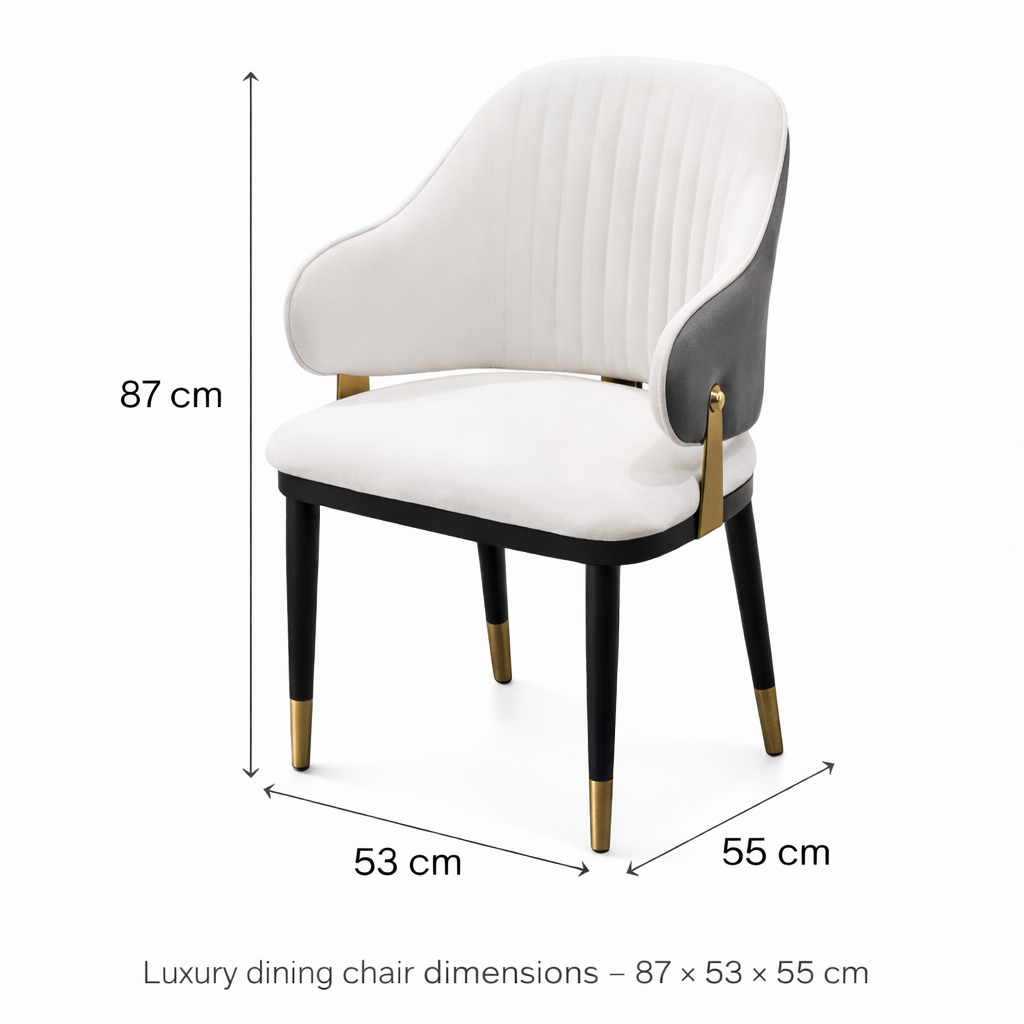 Modern Two-Tone Luna Velvet Dining Chair with Gold Stainless Steel Accent - GLARA HOME