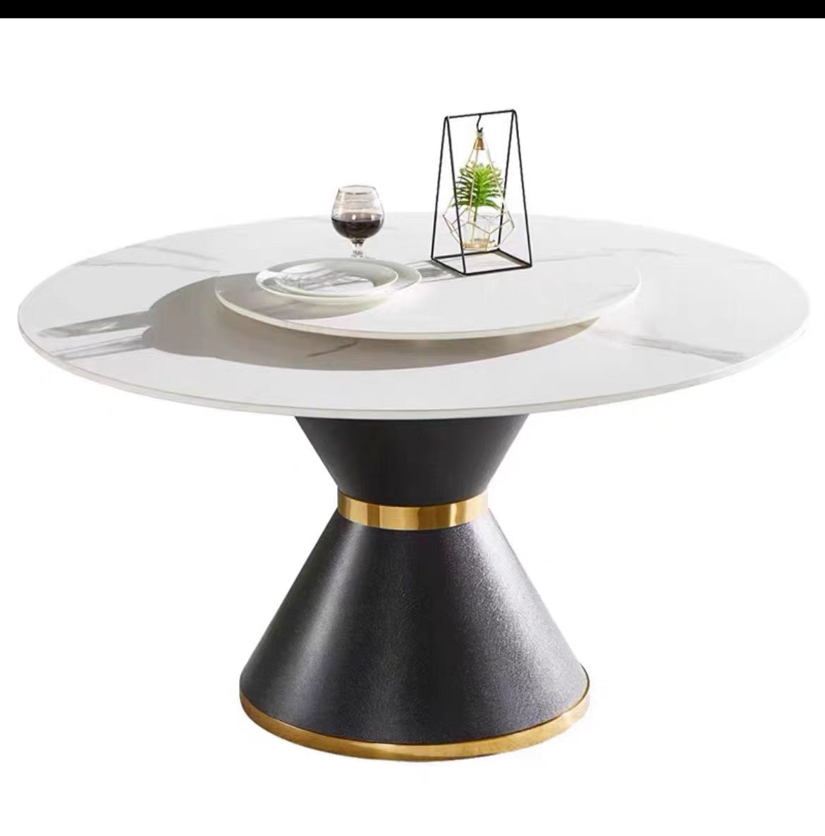 NA017 Slate Carbon Round Dining Table - GLARA HOME