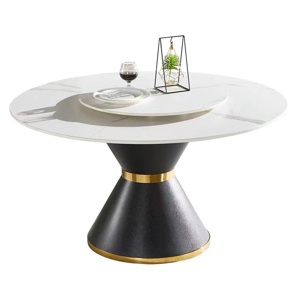NA017 Slate Carbon Round Dining Table - GLARA HOME