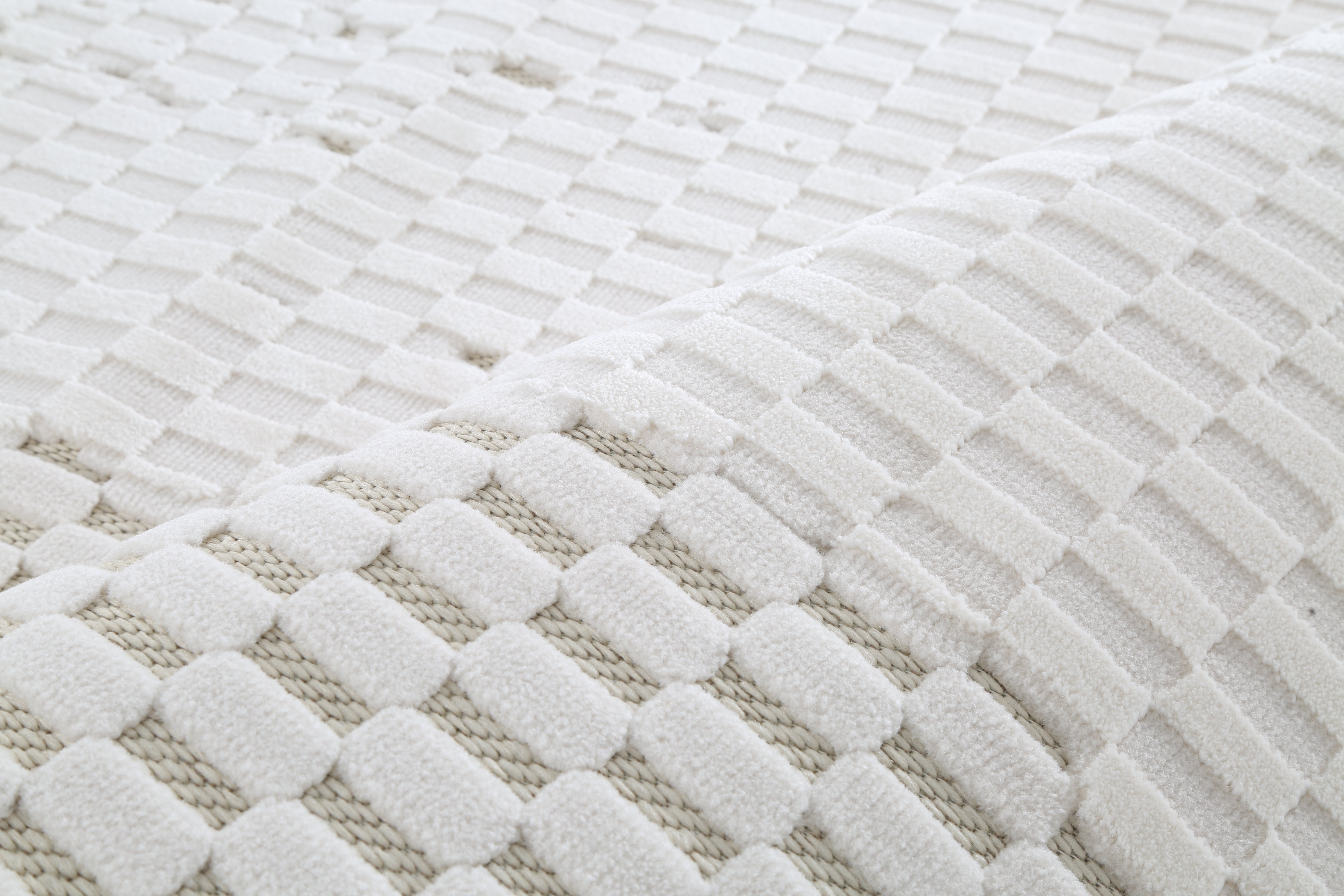 Glara “NORDEN” Textured Ivory Area Rug – Modern Minimalist Design (WX01)