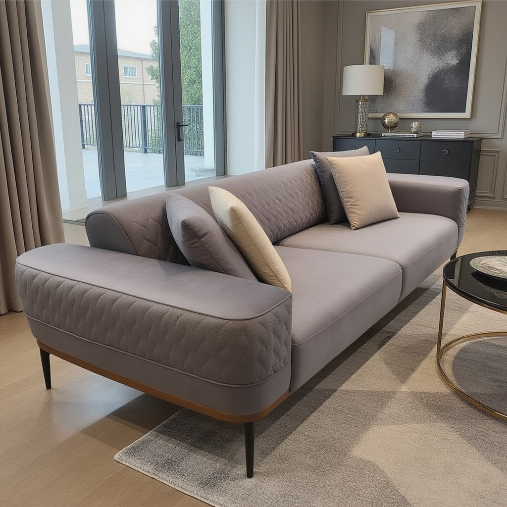 New Casa Sofa ( Zegna07 Grey ) - GLARA HOME