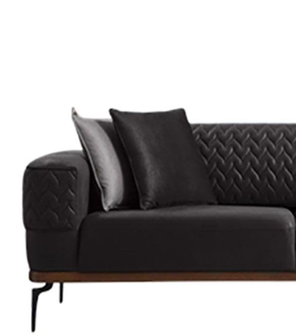 New Casa Sofa ( Zegna09 Grey/ Black - GLARA HOME