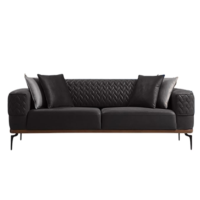 New Casa Sofa ( Zegna09 Grey/ Black - GLARA HOME