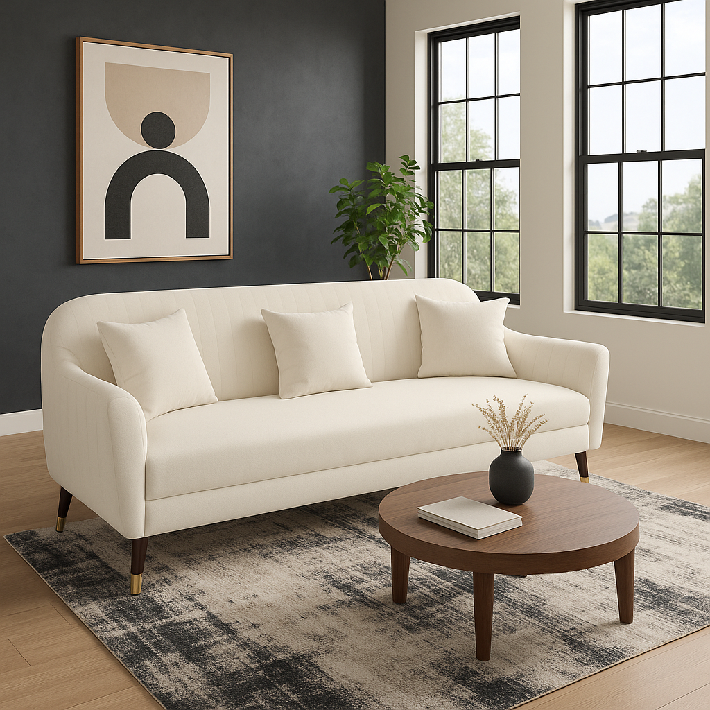 Nora Curve 3-Seater Sofa (22SASFT001-2100) - GLARA HOME