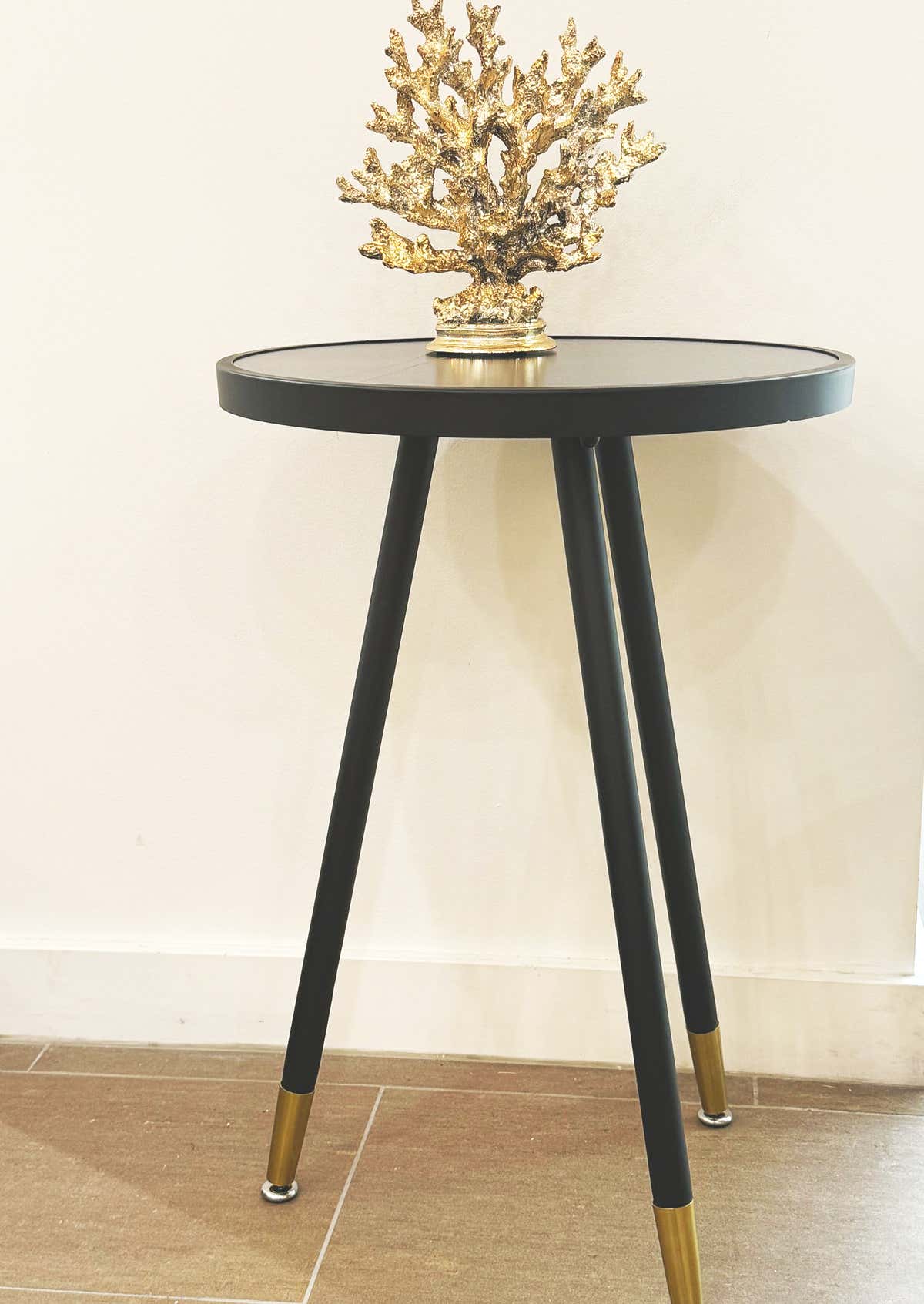 Nova Luxe Black & Gold Side Table - GLARA HOME