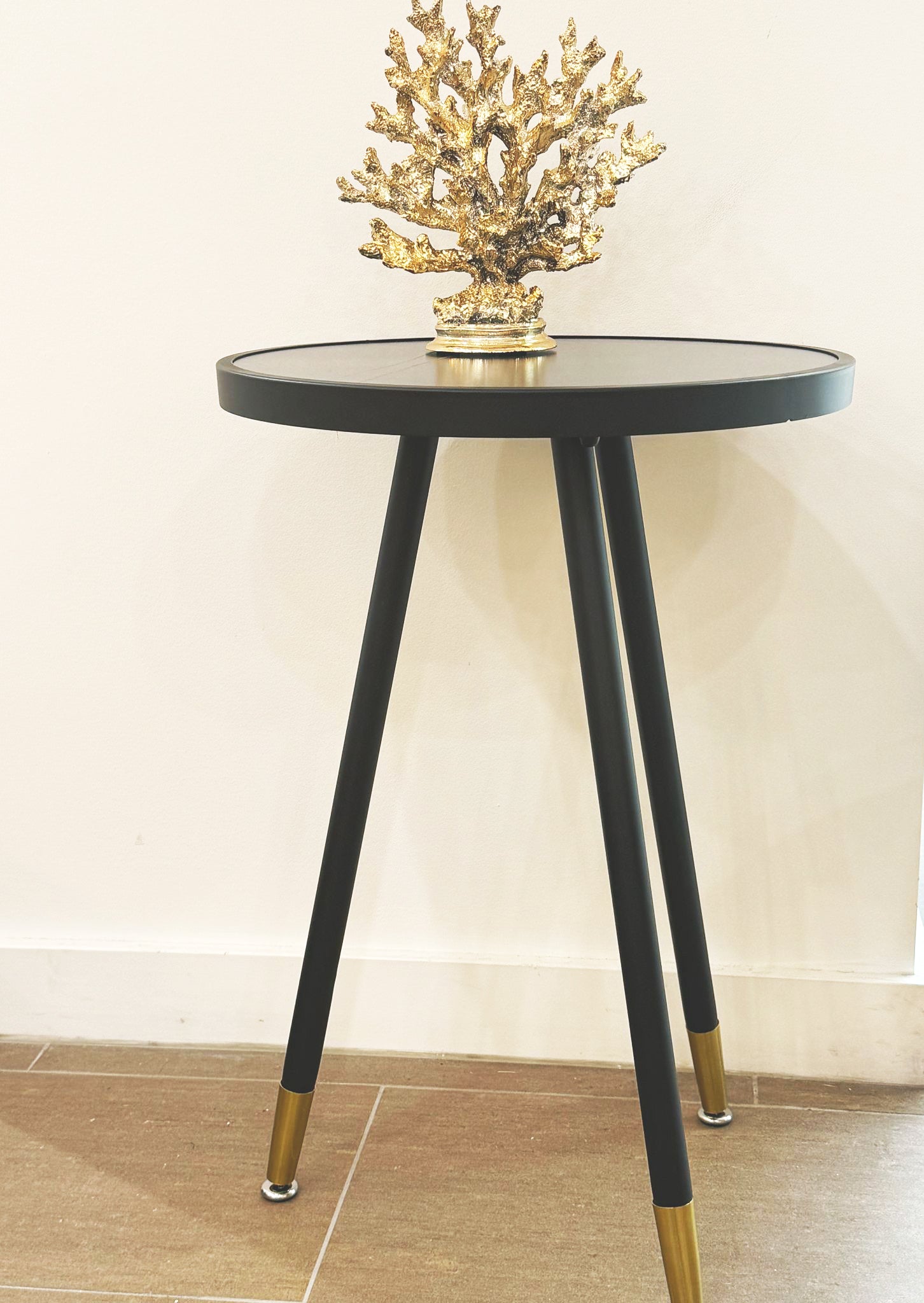 Nova Luxe Black & Gold Side Table - GLARA HOME