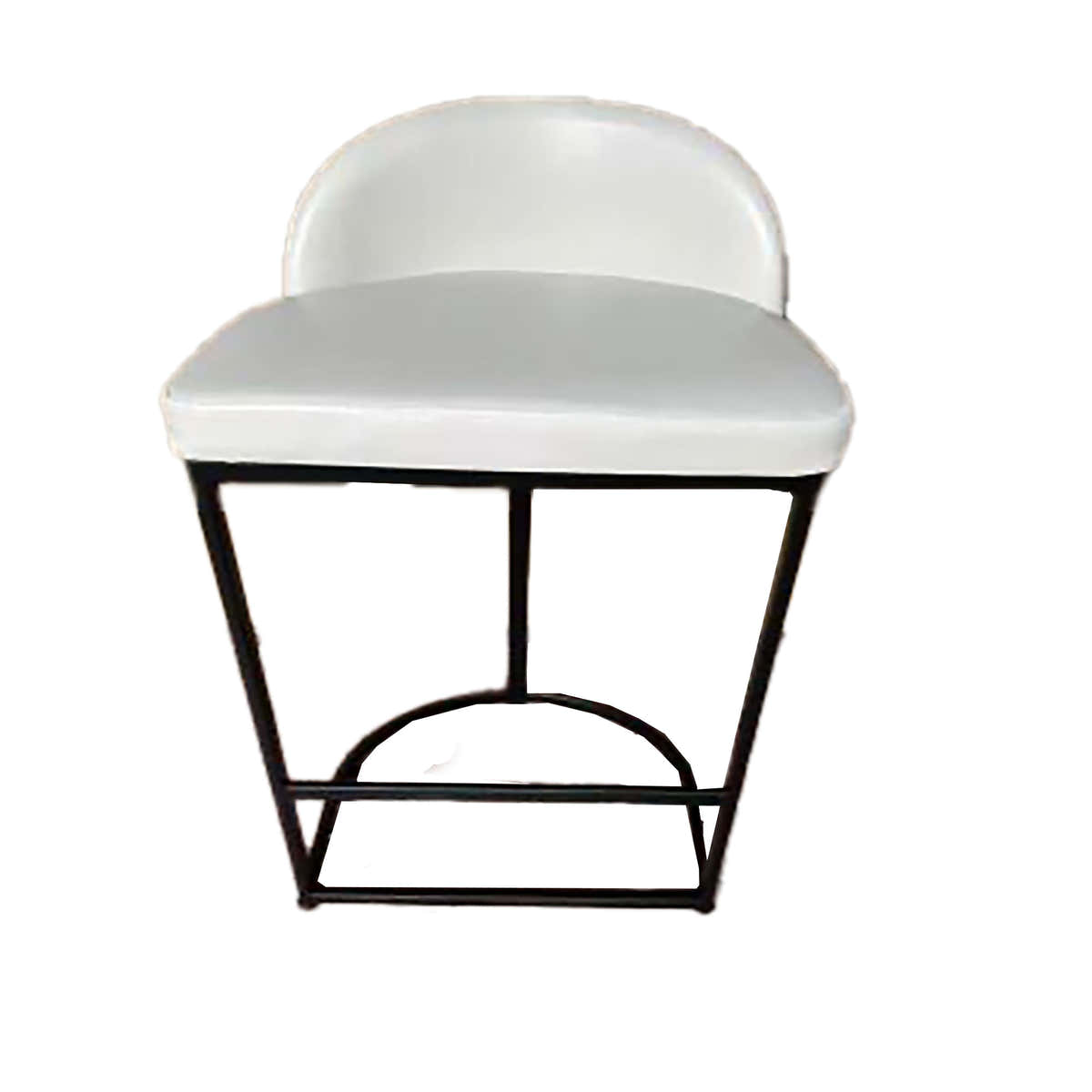 Opal Minimalist White Leather Bar Stool (MX-03) - GLARA HOME
