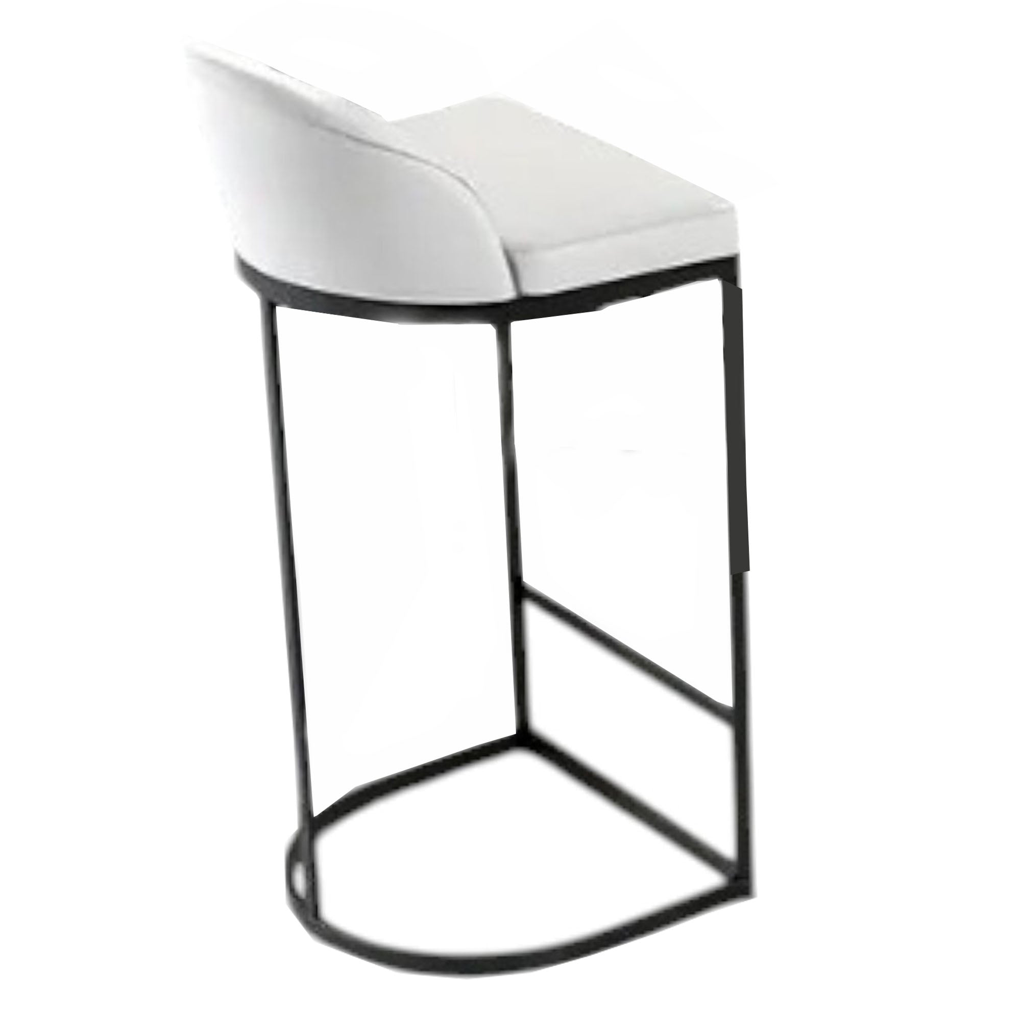 Opal Minimalist White Leather Bar Stool (MX-03) - GLARA HOME