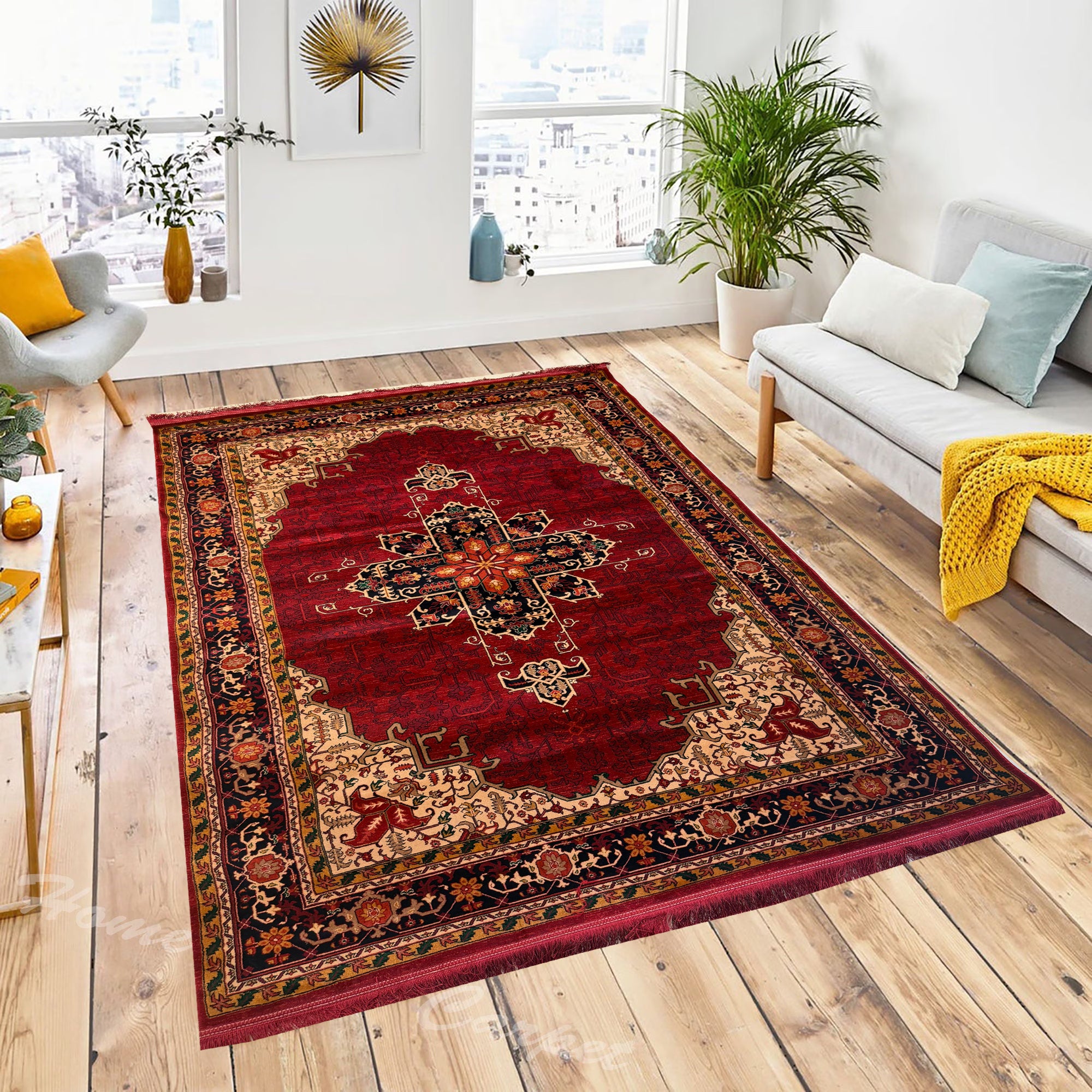 Persian Qashqai Red Area Rug ( Code 280 ) - GLARA HOME