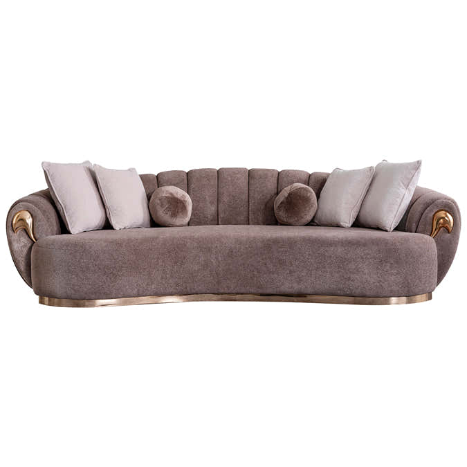 Prada Sofa ( Aura05 Brown/ Rose Gold ) - GLARA HOME