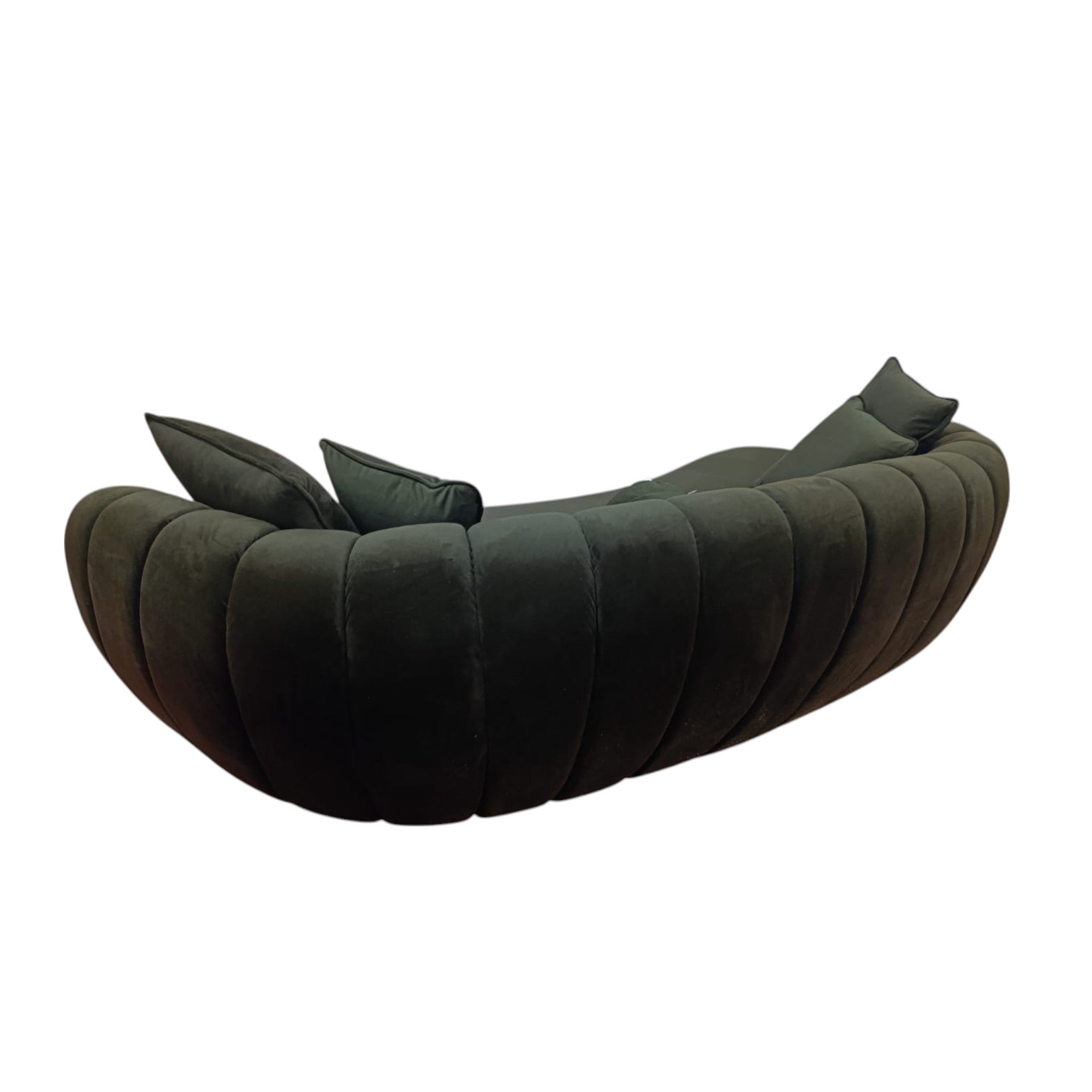 Prada Sofa Set Velvet/ Dark Brown & Rose Gold Accent (MEGASOFT M-104) - GLARA HOME