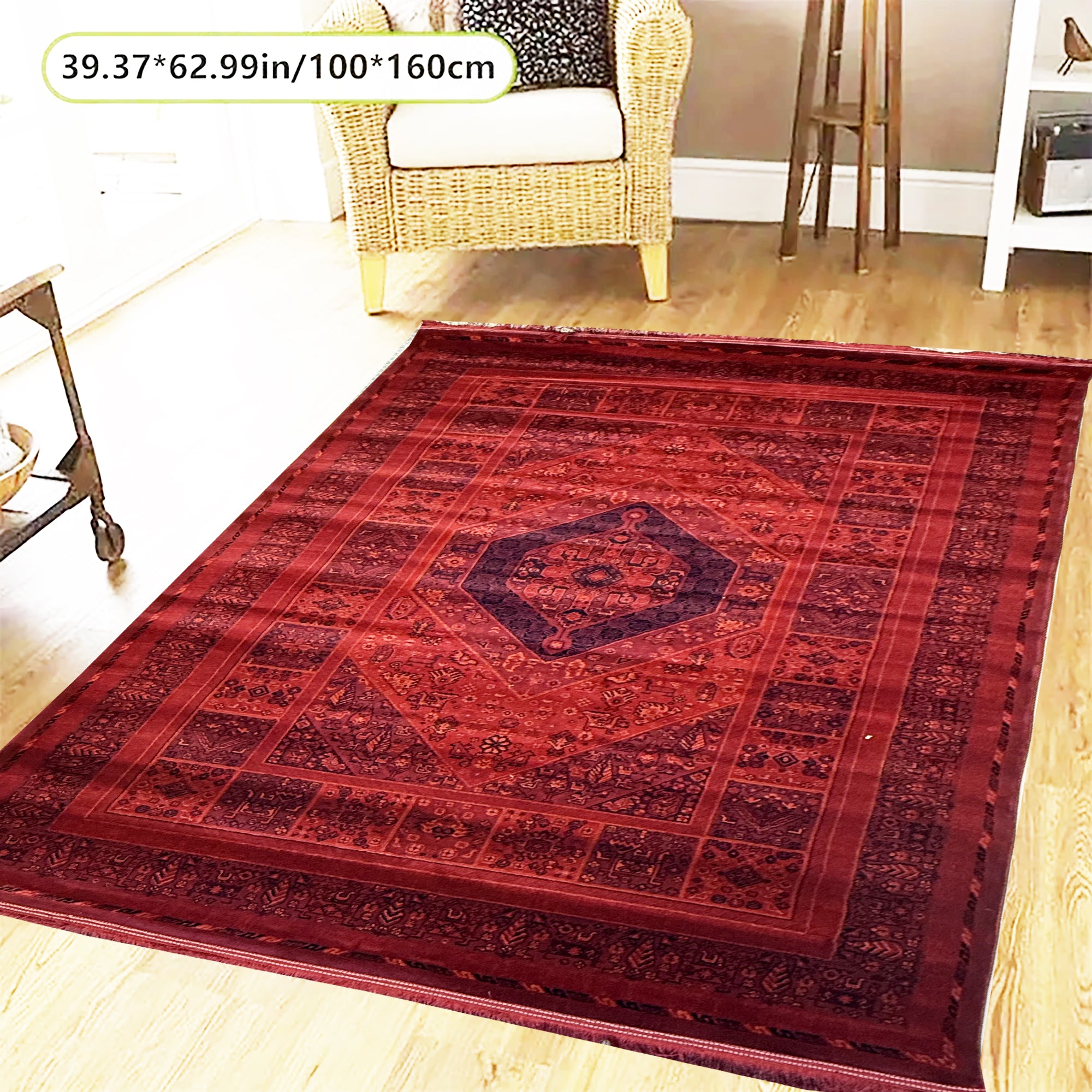 Qashqai Red Area Rug 700 Reed – Persian Tribal Design (Code 267 ) - GLARA HOME