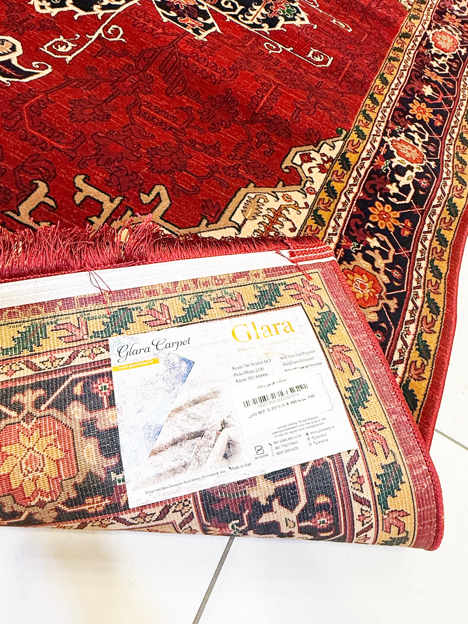Qashqai Traditional Persian Rug 700 Reed – Red Floral Medallion | Glara Shop ( Code 260) - GLARA HOME