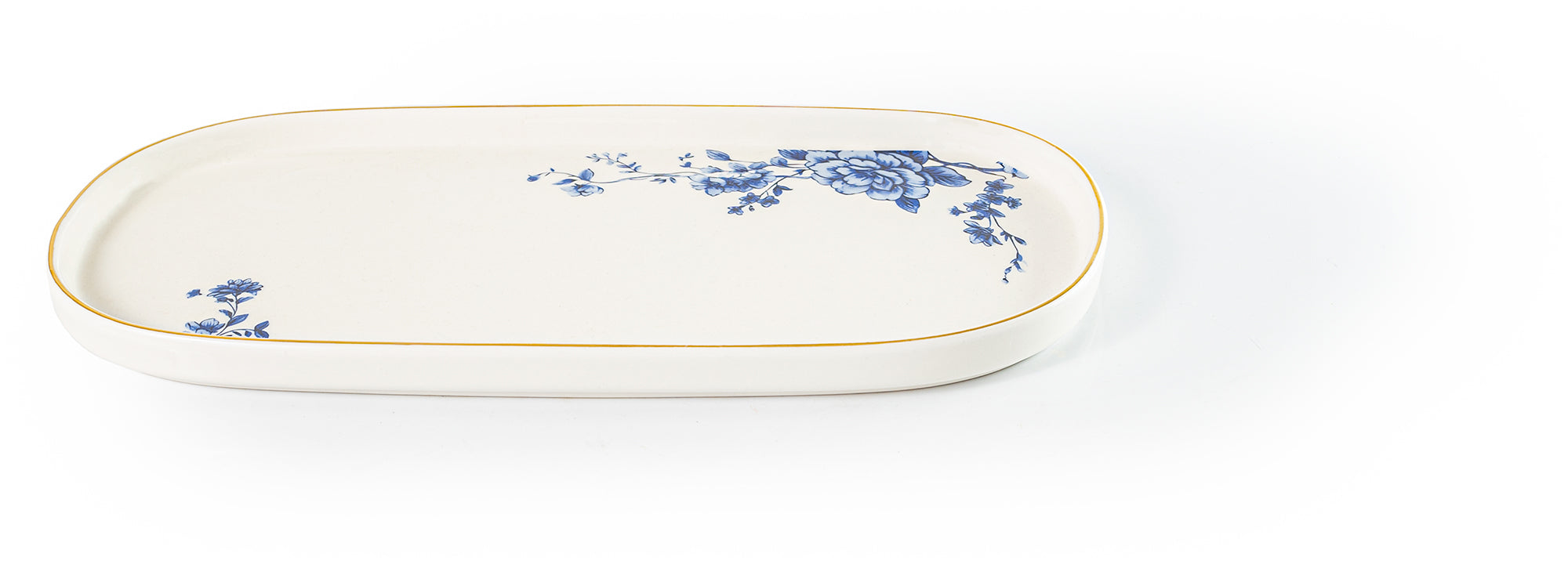 Royal Blue 26-Pieces Bone China Dinner Set – 24K Gold Rim & Floral Elegance (SD-261) - GLARA HOME
