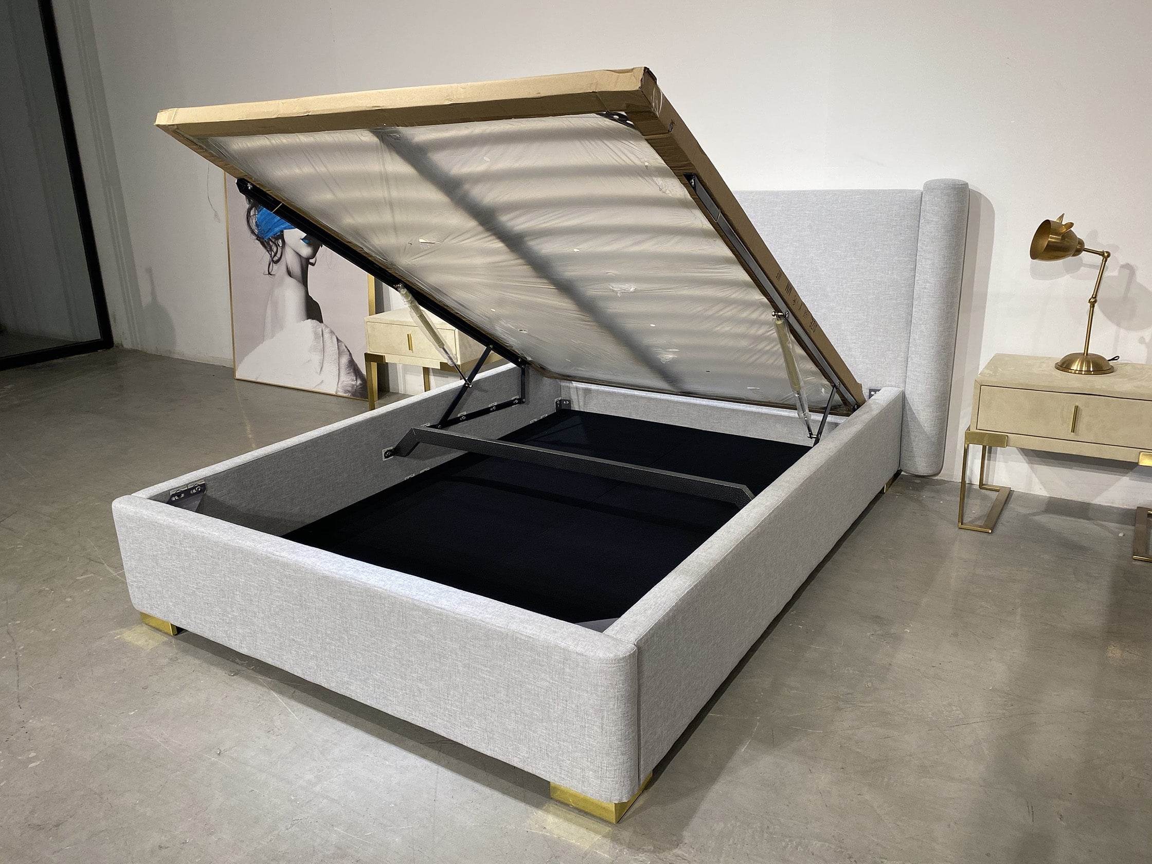 Storage bed frame modern design