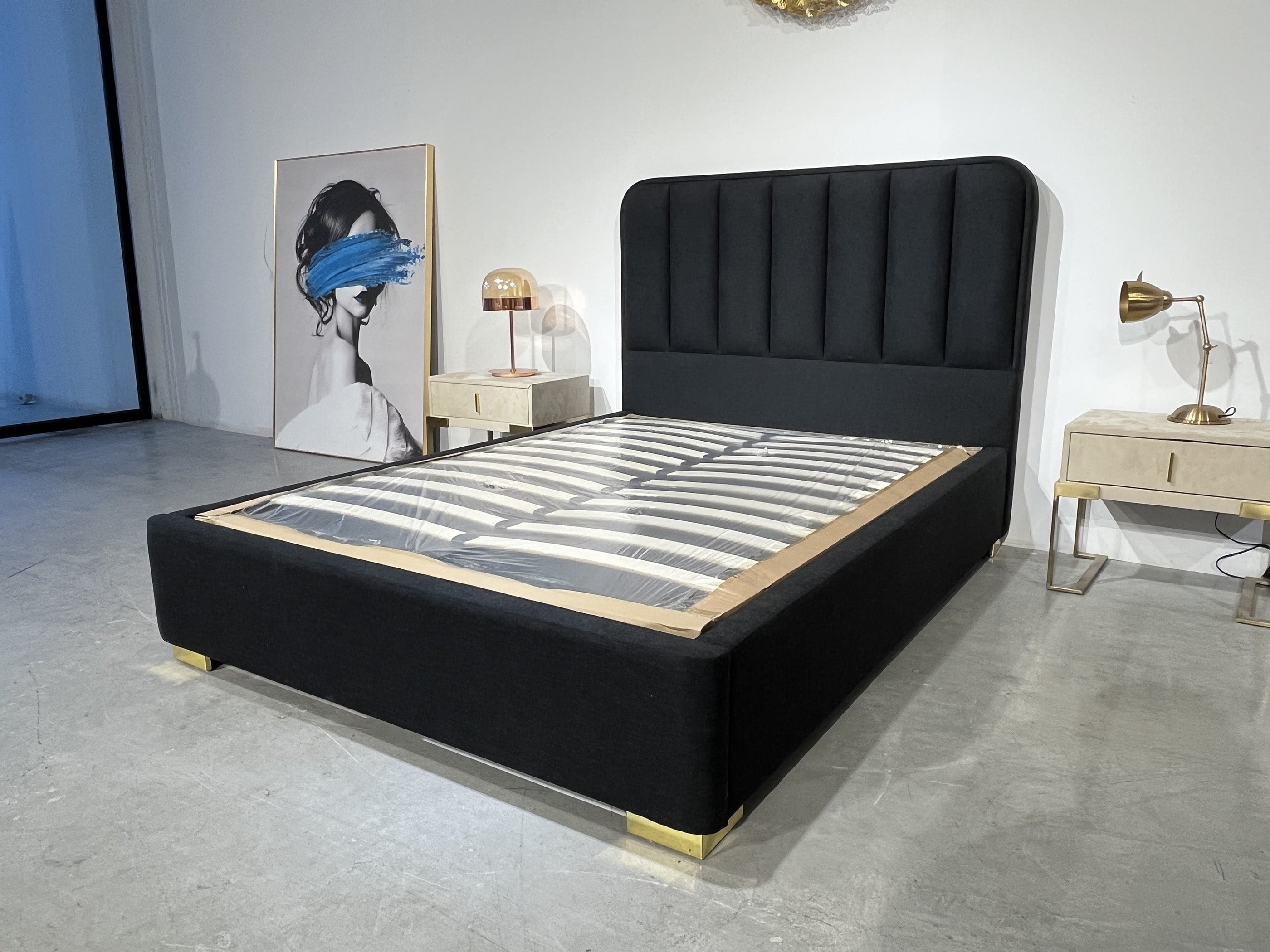 luxury linen bed frame