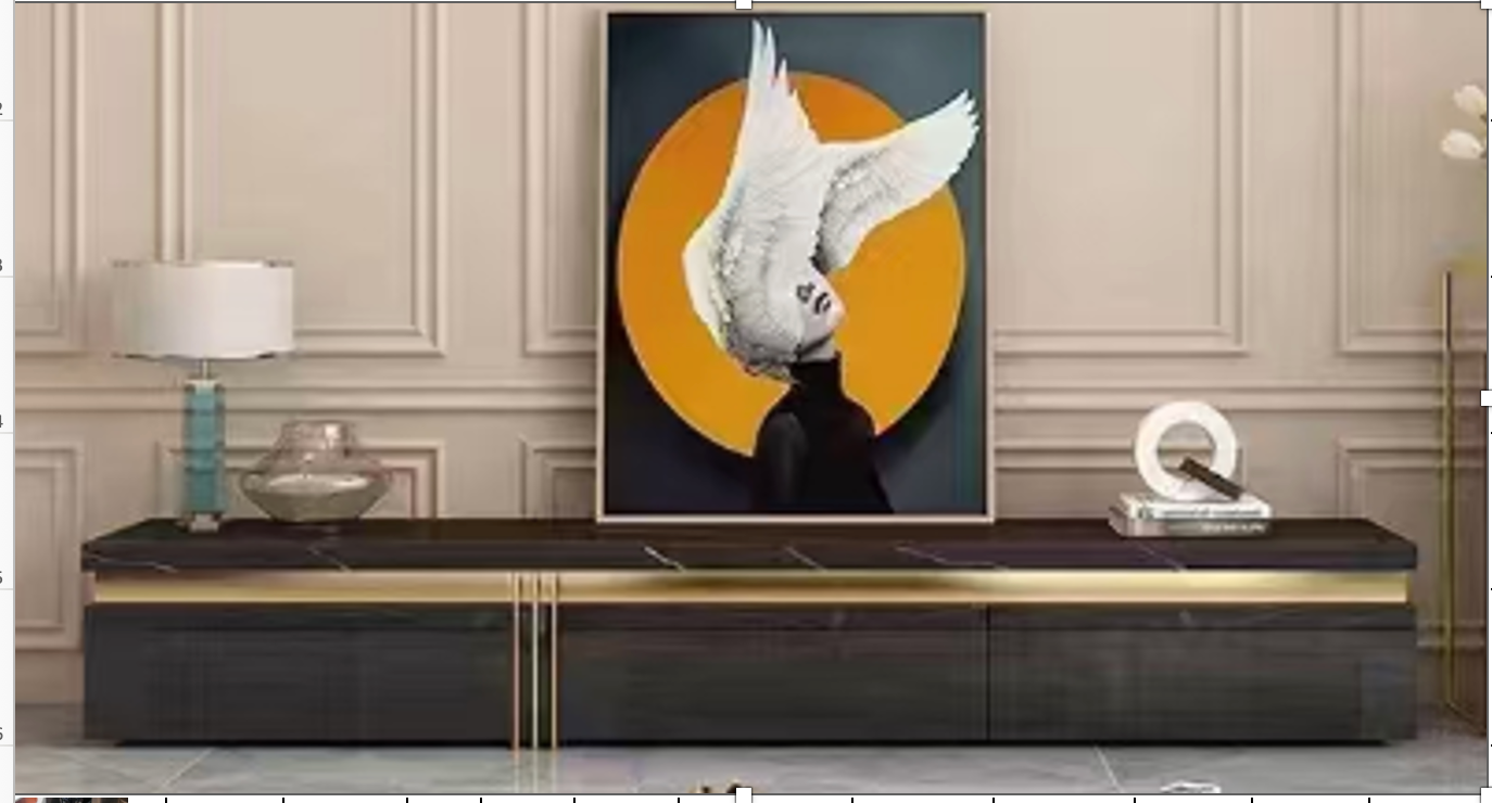 Albali Black & Gold Marble Luxury TV Stand