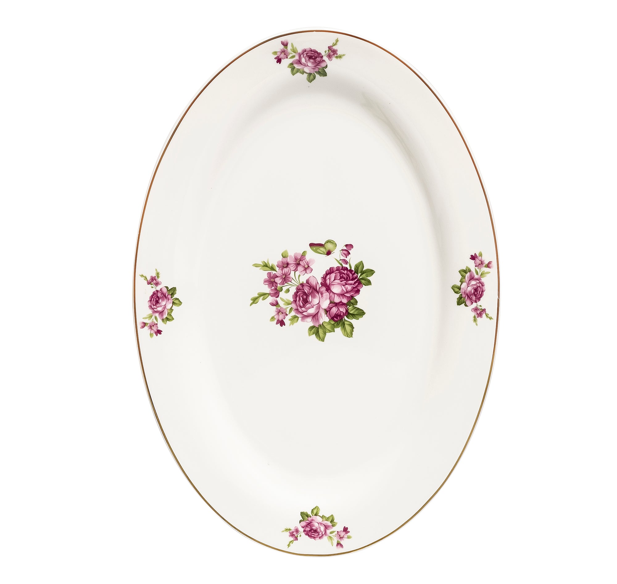 Vintage Rose 26-Piece Bone China Dinner Set – Elegant Floral Design with Gold Rim (SD-265) - GLARA HOME