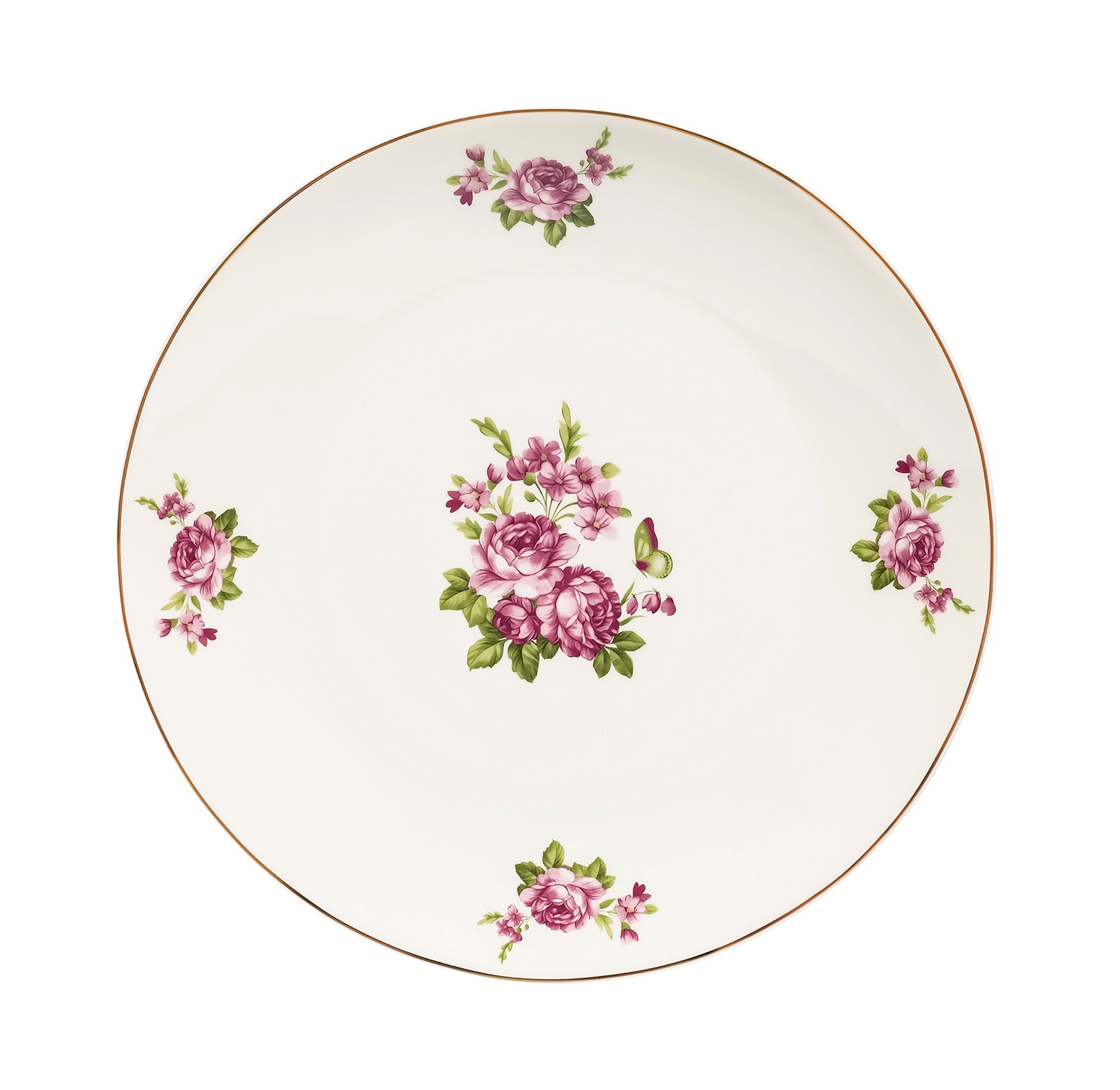 Vintage Rose 26-Piece Bone China Dinner Set – Elegant Floral Design with Gold Rim (SD-265) - GLARA HOME