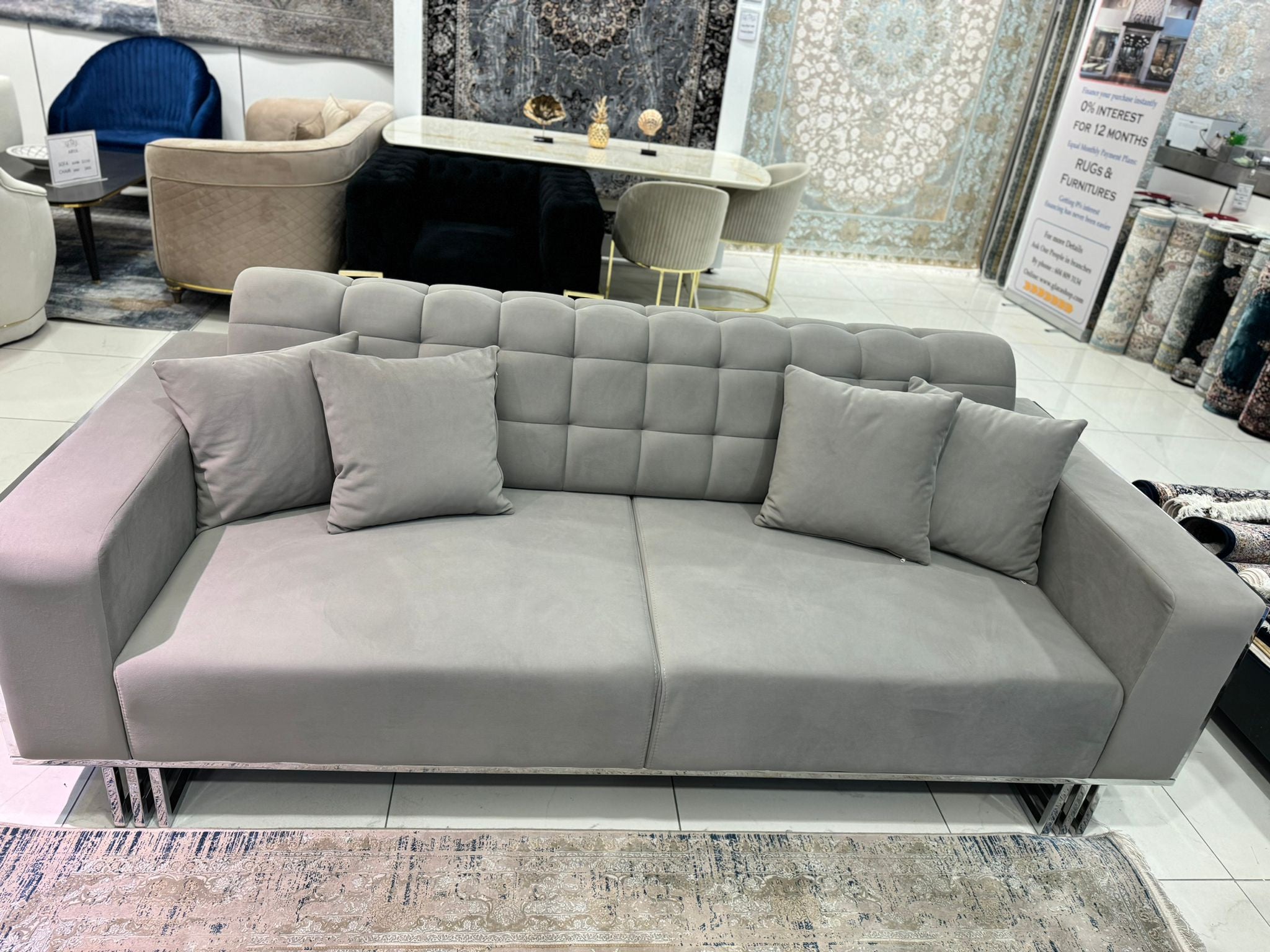 Napoli accent chair( Max04 Grey/ Silver )