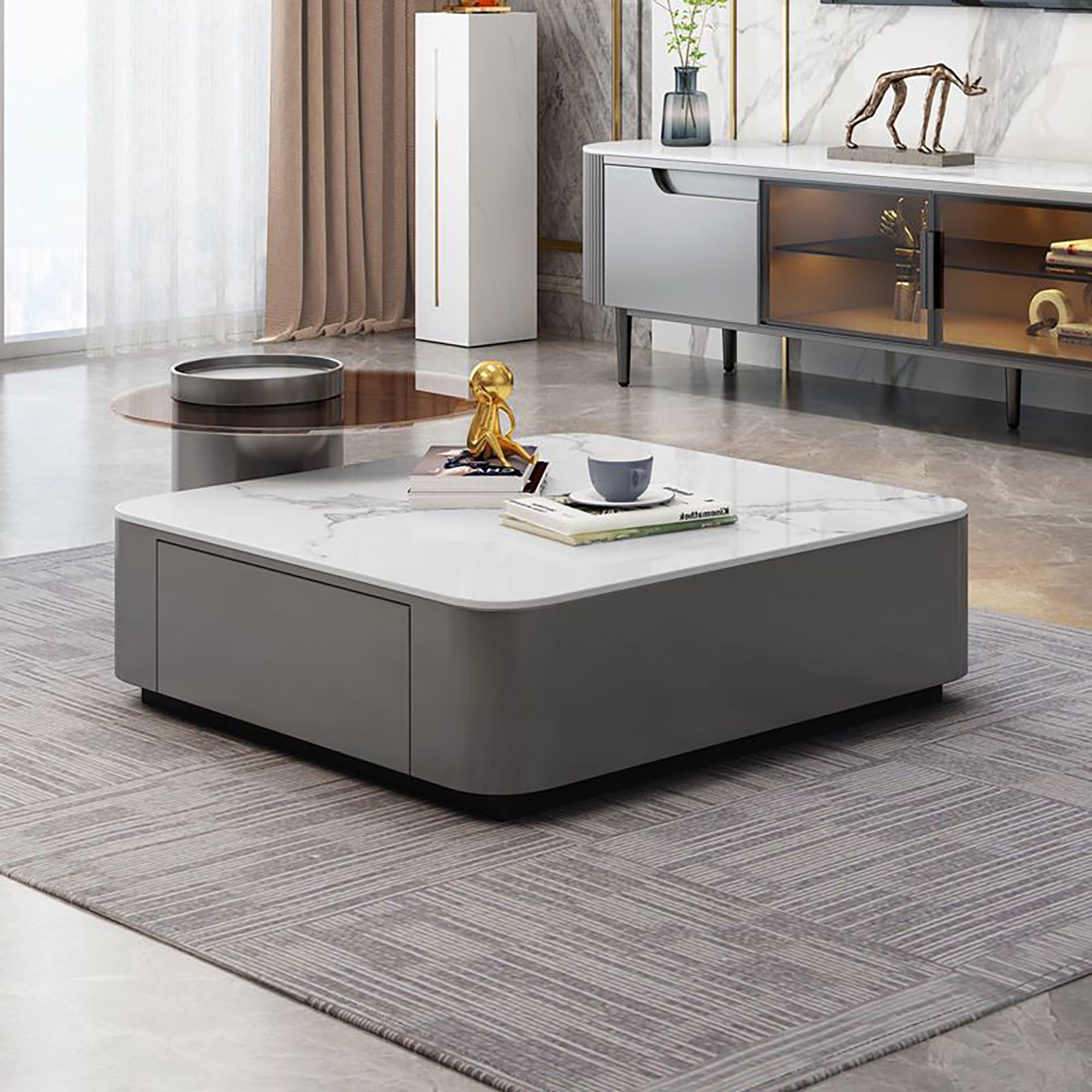Zenith Luxe TV Stand & Coffee Table Set - GLARA HOME