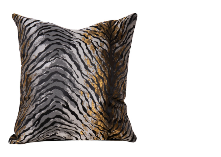Zibra Gold Accent Throw Pillow Cover - GLARA HOME