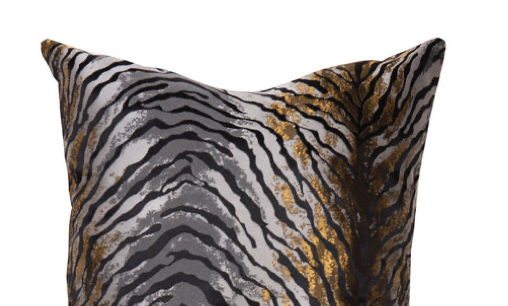 Zibra Gold Accent Throw Pillow Cover - GLARA HOME