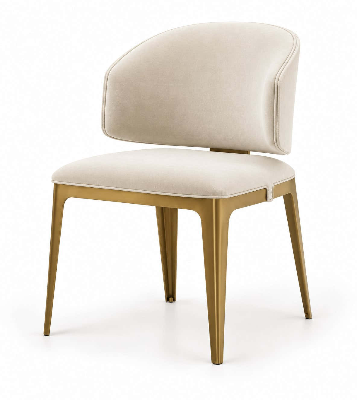 Celina Cream Velvet Dining Chair with Gold Frame – A-196 – clean product view