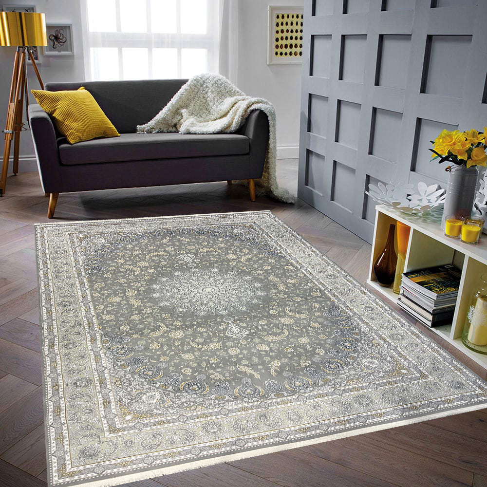 Isfahan L Grey 1200 Reed Persian Rug - GLARA HOME
