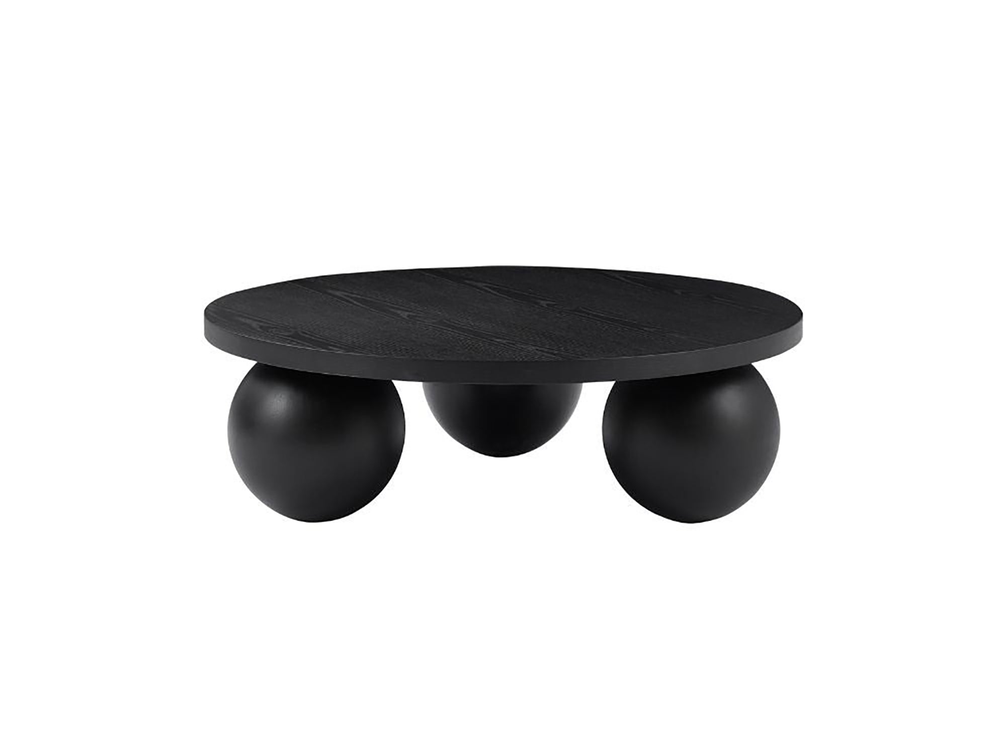 Luna Noir Round Coffee Table – Modern Elegance with Sculptural Legs (23ELG018B)