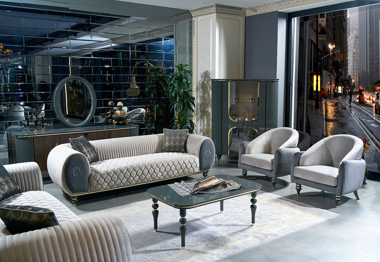 Capella Sofa ( Catalog/ Gold - GLARA HOME
