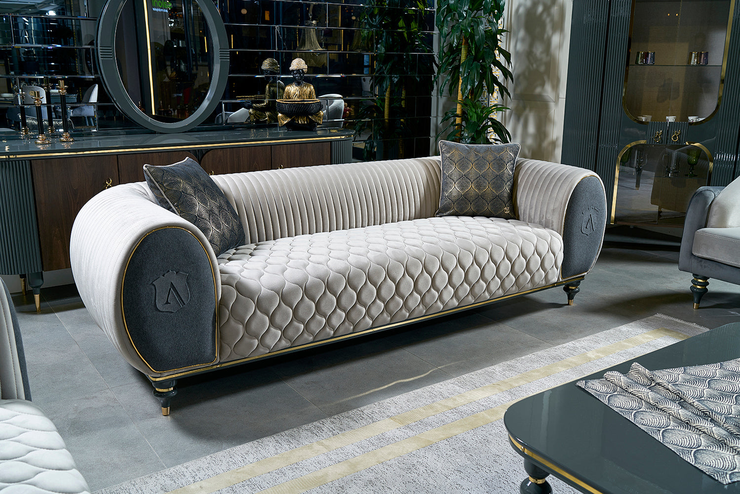 Capella Sofa ( Catalog/ Gold - GLARA HOME