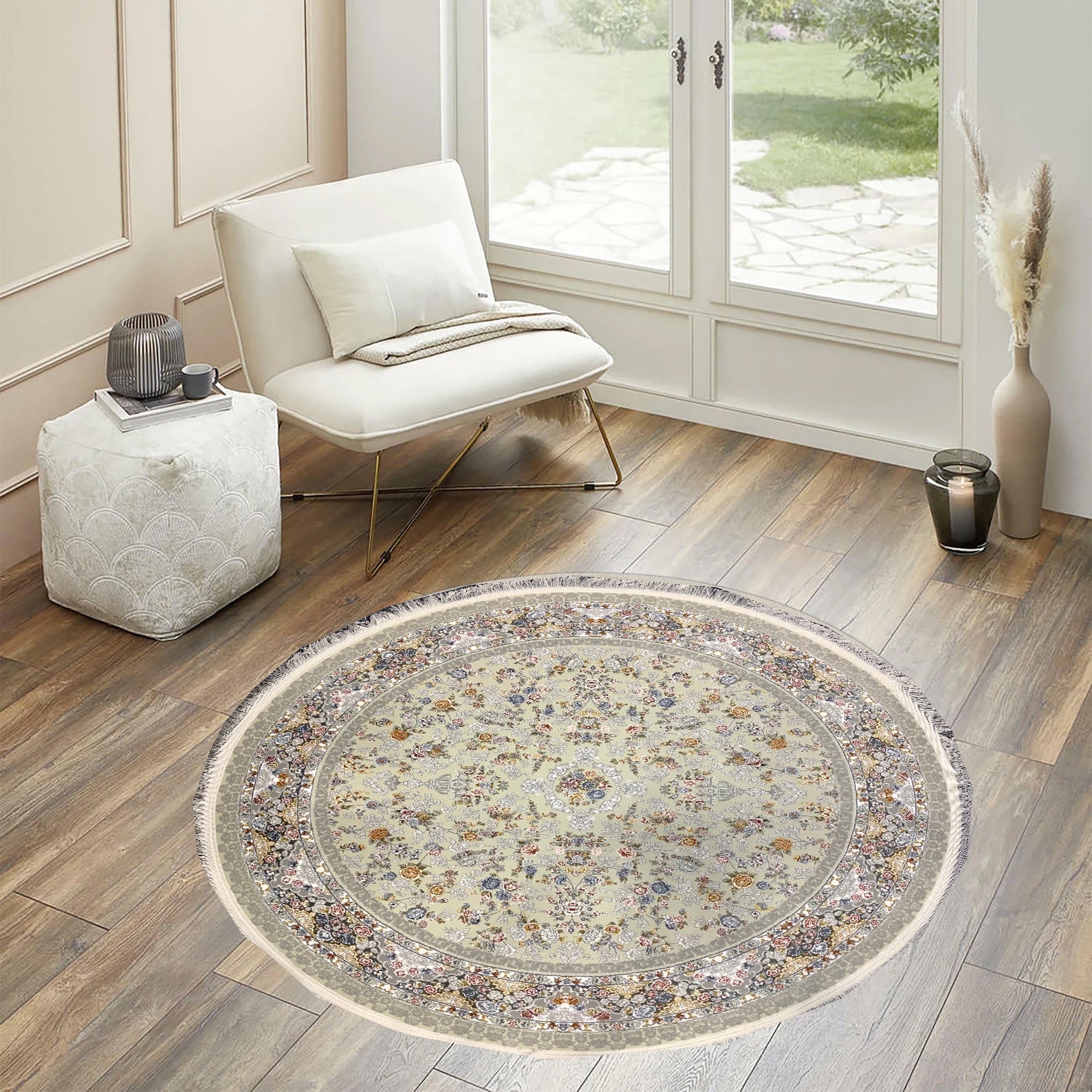 Diwan 1200 Reed Round Rug - GLARA HOME