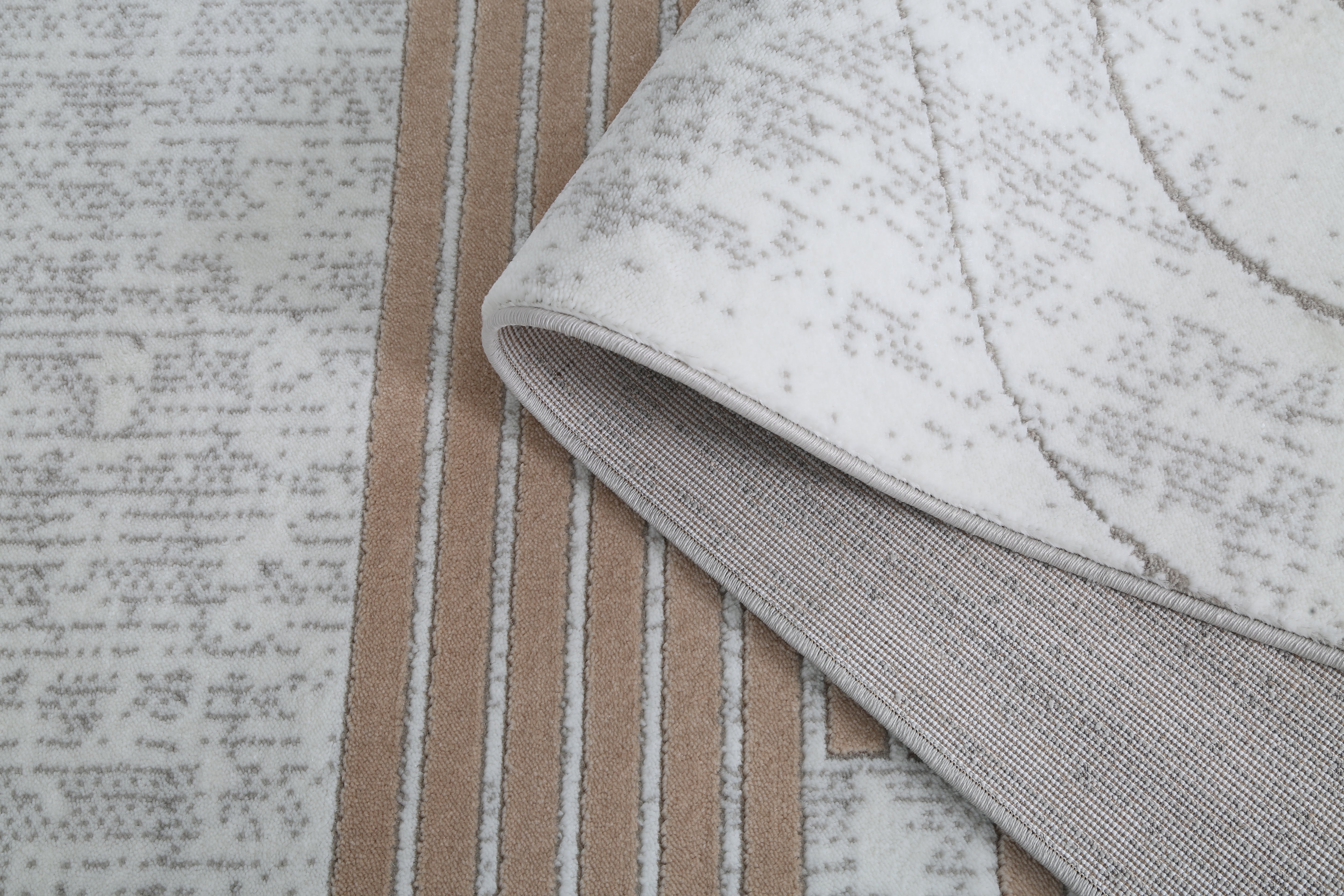 Diania Modern Area Rug – Neutral Abstract Design | Polypropylene & Polyester ( DY -01) - GLARA HOME