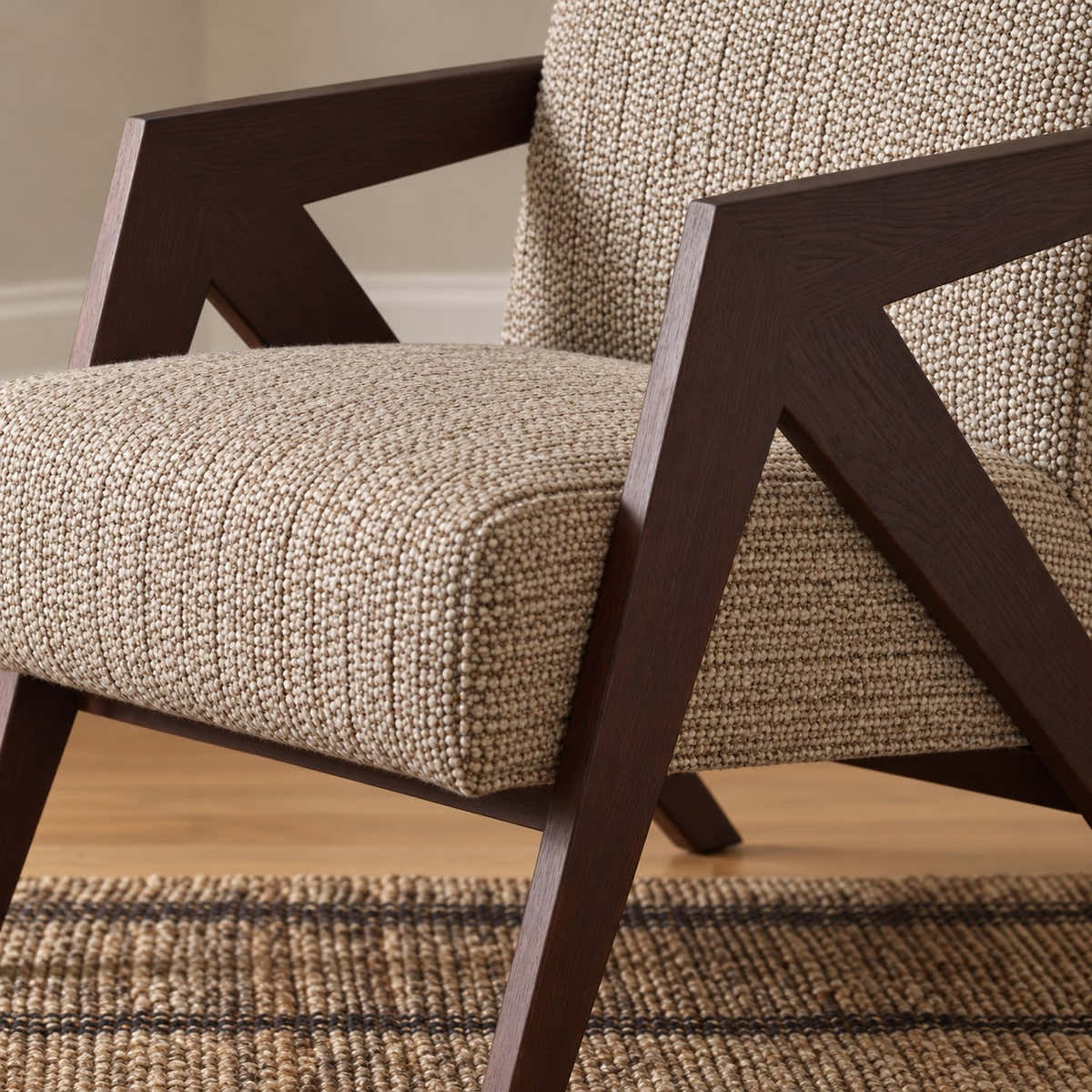 Beige upholstery texture and cushion seam.