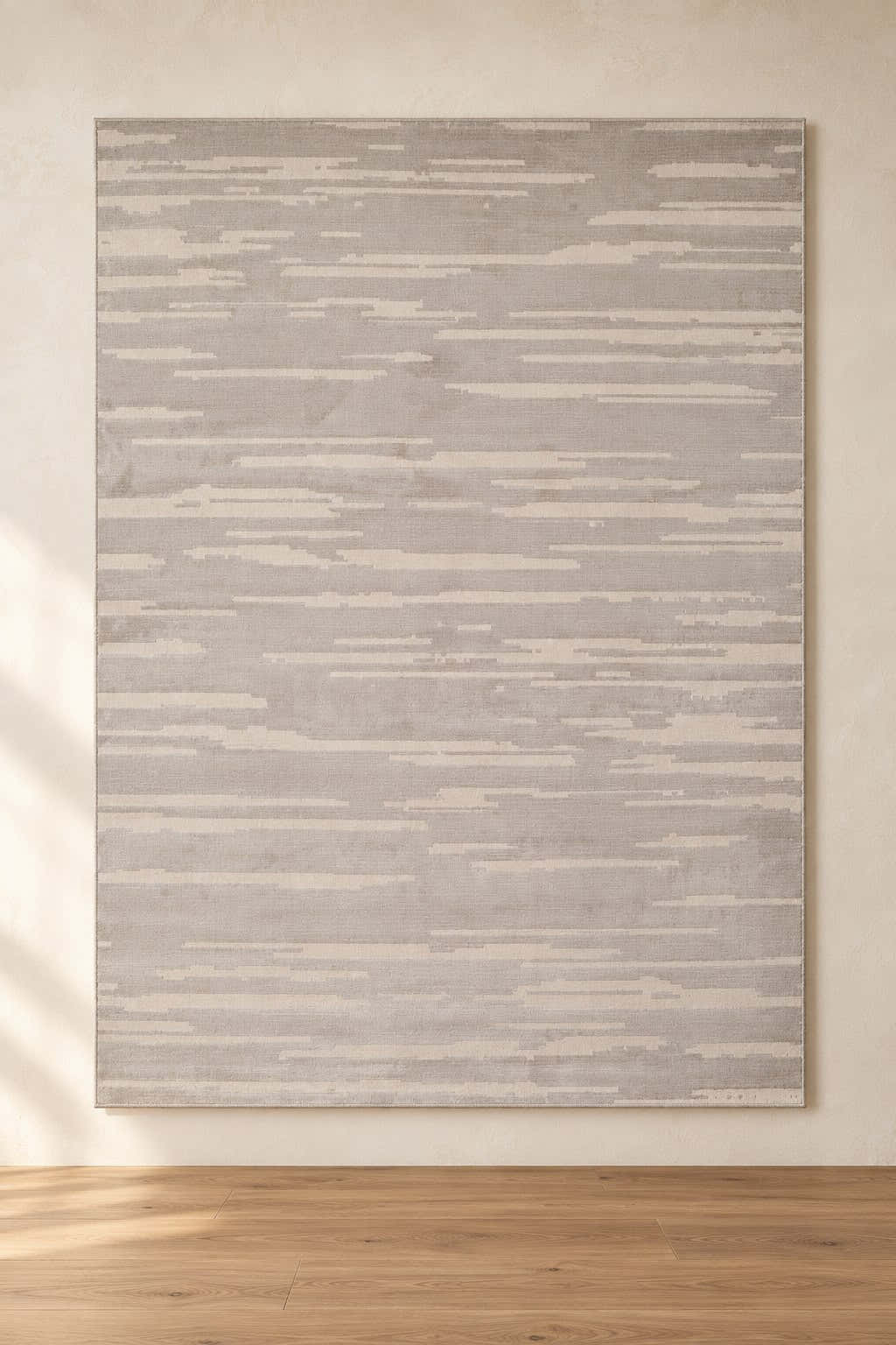 Lyra Ivory & Greige Abstract Area Rug – LL-11 — digitally edited clean standing showroom view