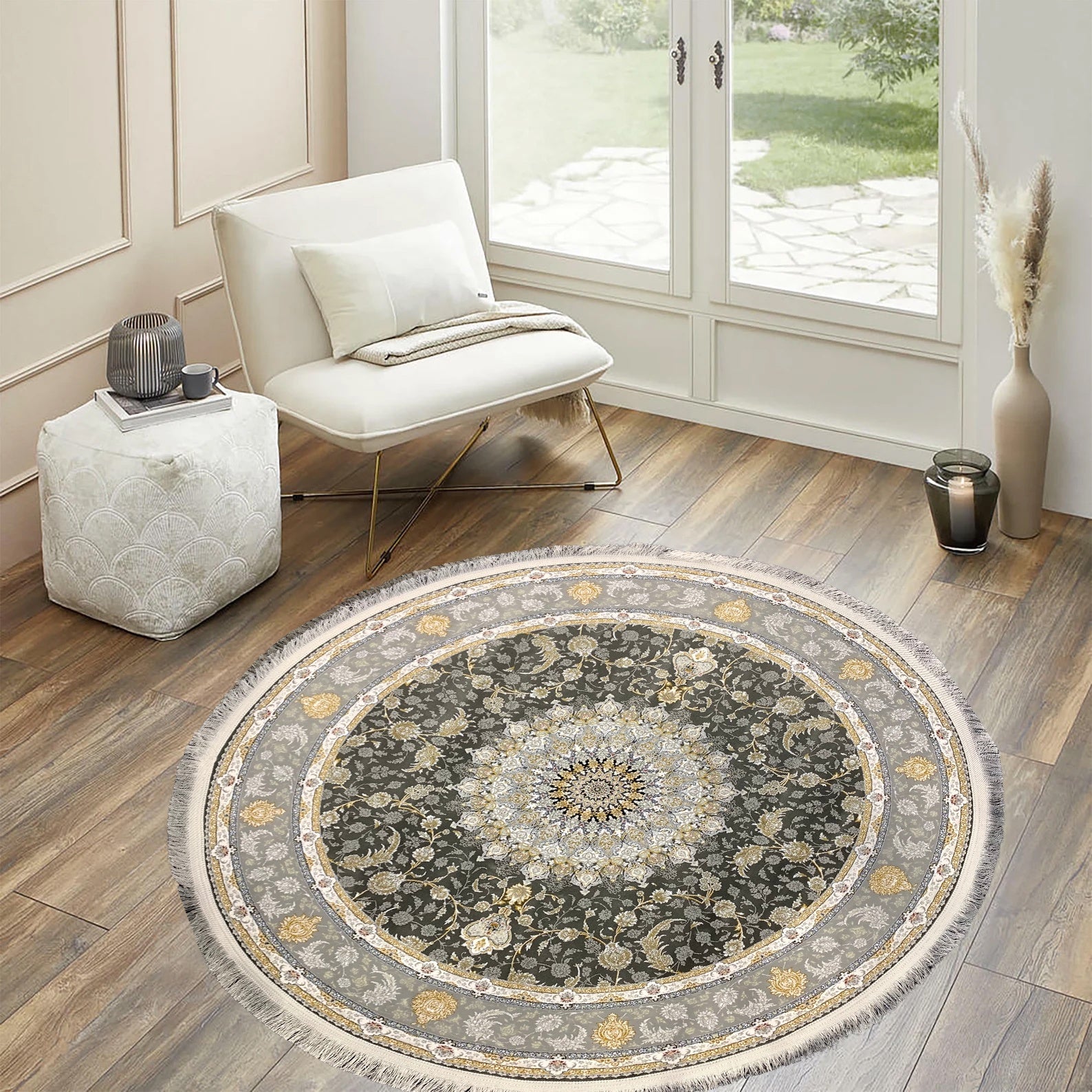Isfahan 1200 Reed Round Rug - GLARA HOME