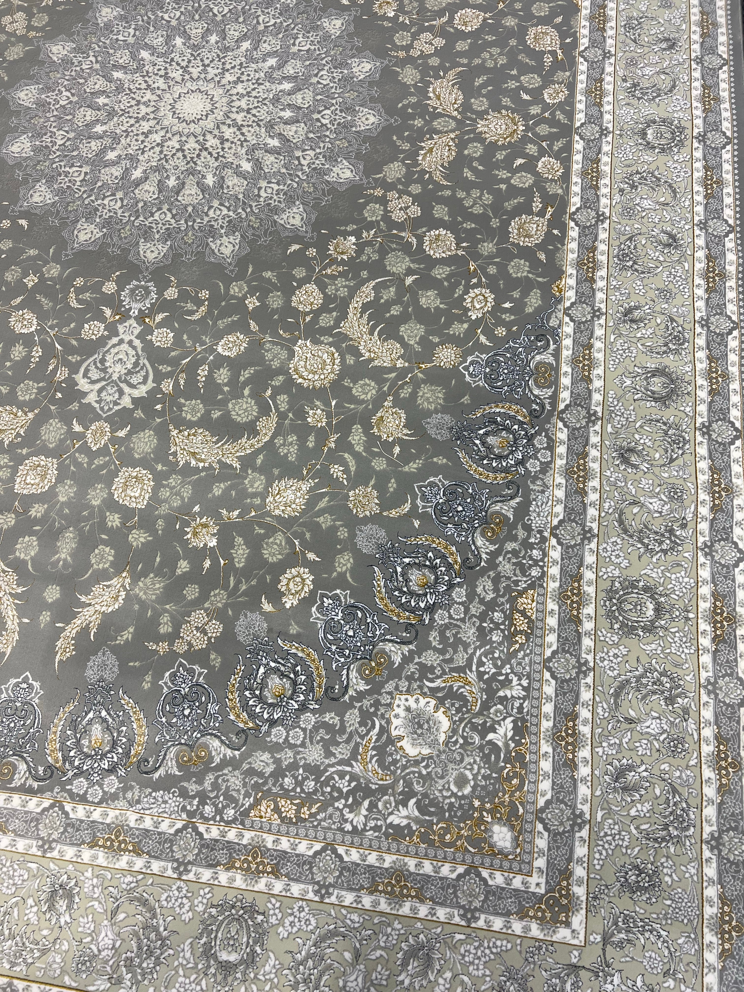 Isfahan L Grey 1200 Reed Persian Rug - GLARA HOME