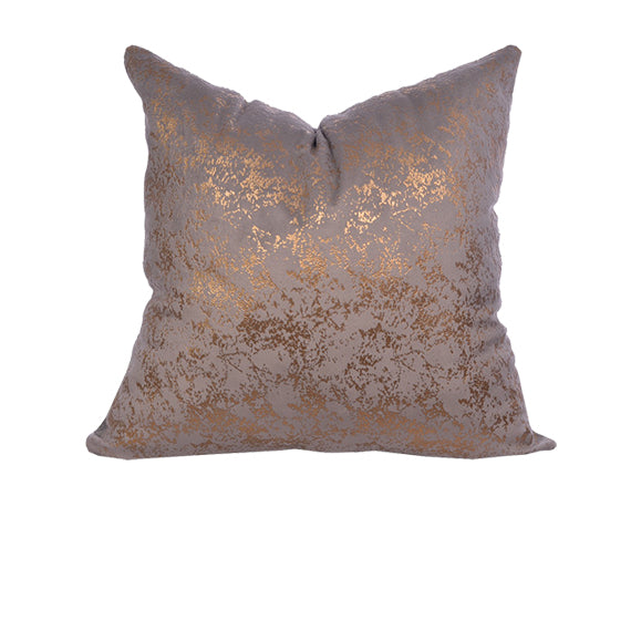 Luxury Velvet Throw Pillow Cover (Grey & Gold Cushion Cover)