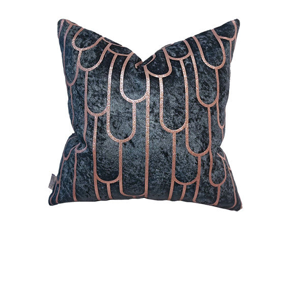 Luxury Velvet Throw Pillow Cover ( Green & Gold Cushion Cover) - GLARA HOME