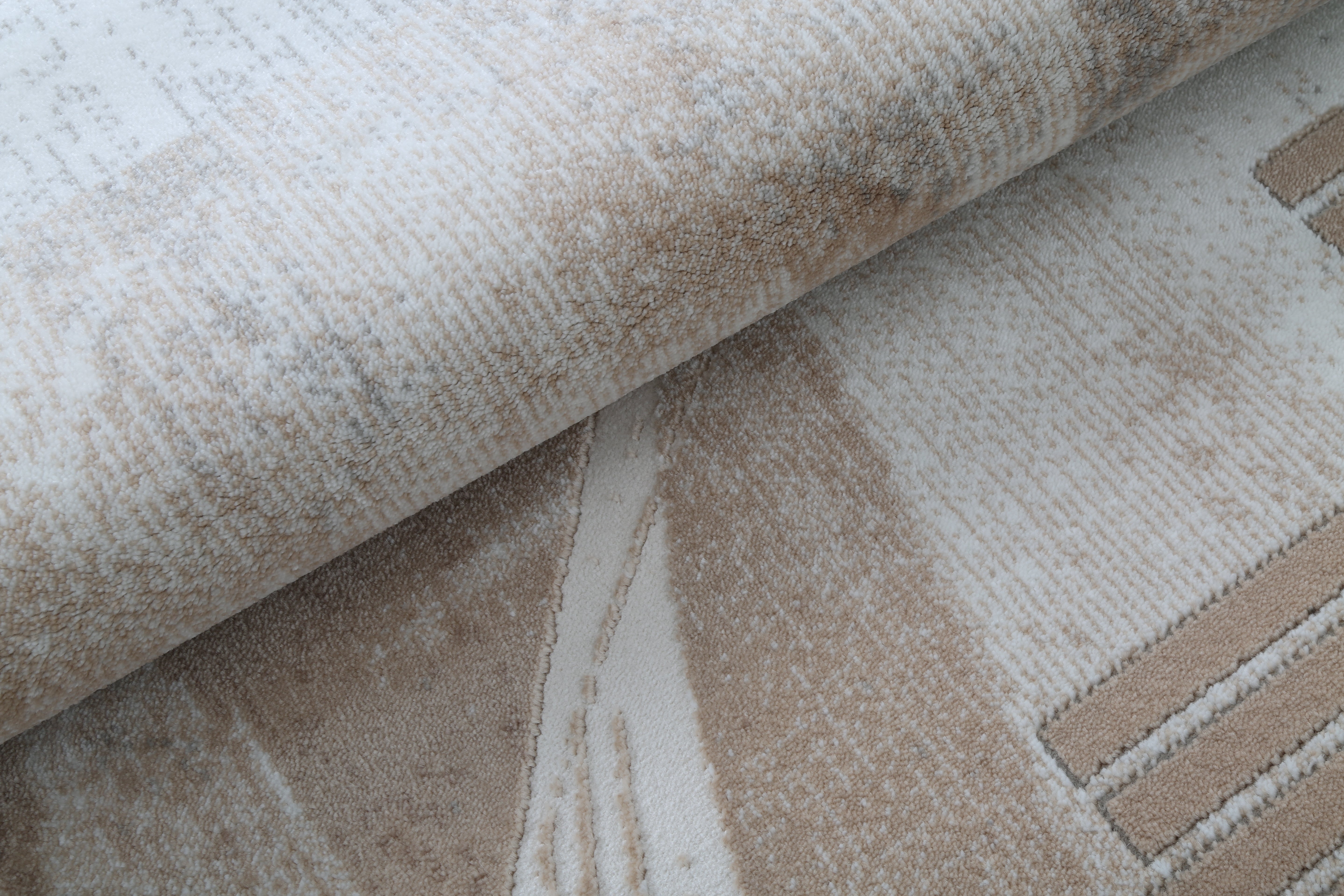 Diania Modern Area Rug – Neutral Abstract Design | Polypropylene & Polyester ( DY -01) - GLARA HOME