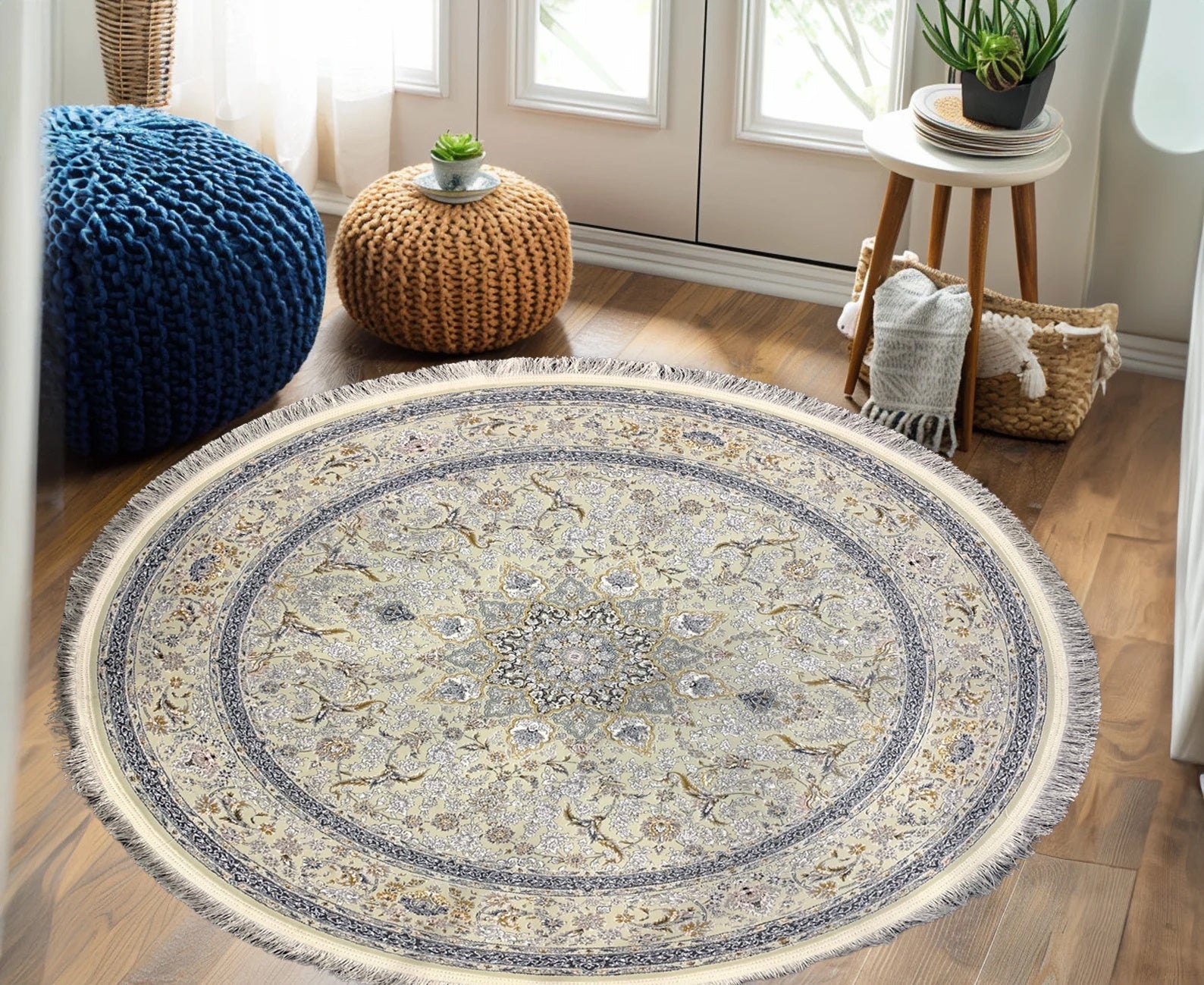 Mina 1200 Reed Round Rug - GLARA HOME
