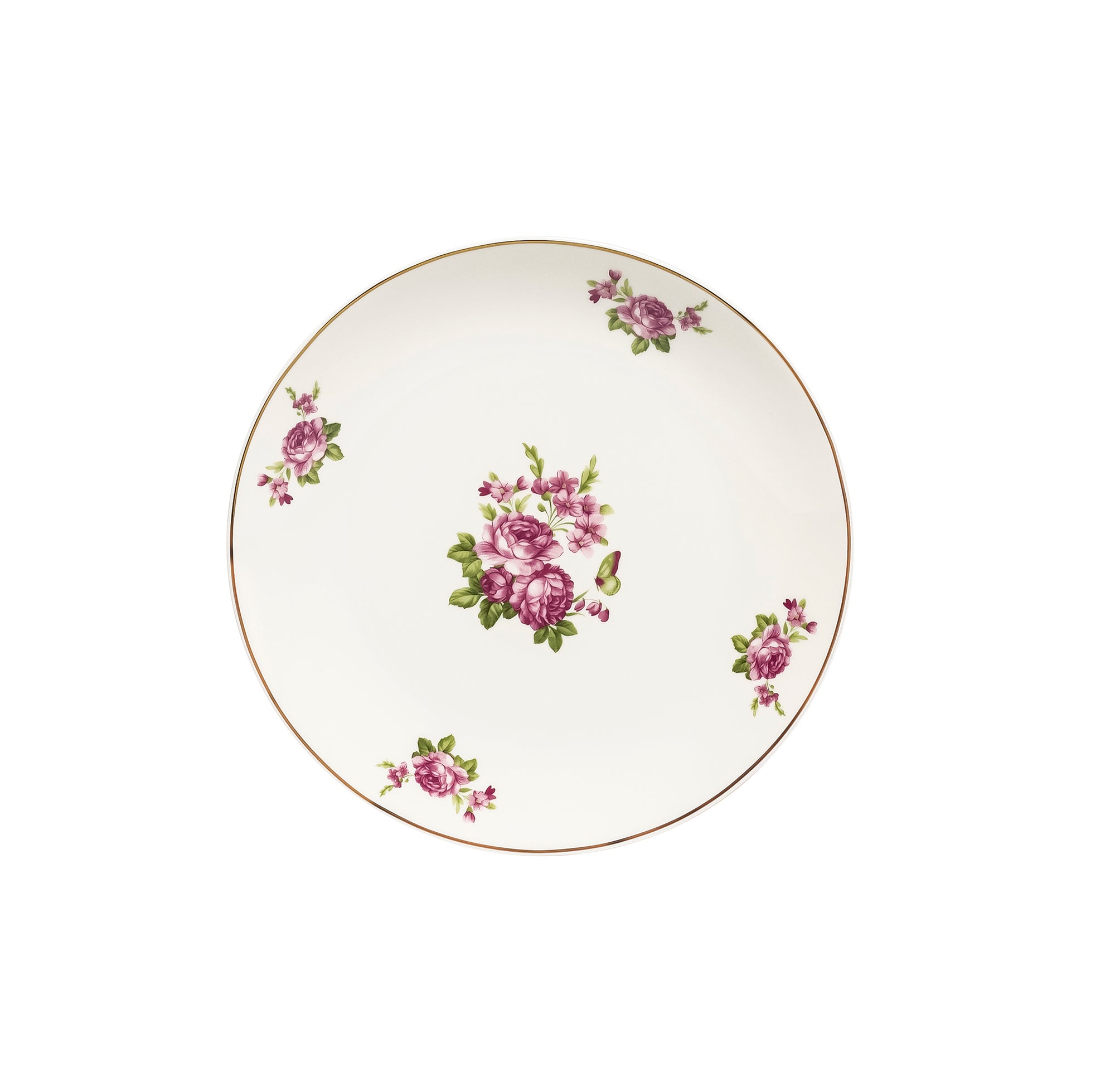 Vintage Rose 26-Piece Bone China Dinner Set – Elegant Floral Design with Gold Rim (SD-265)