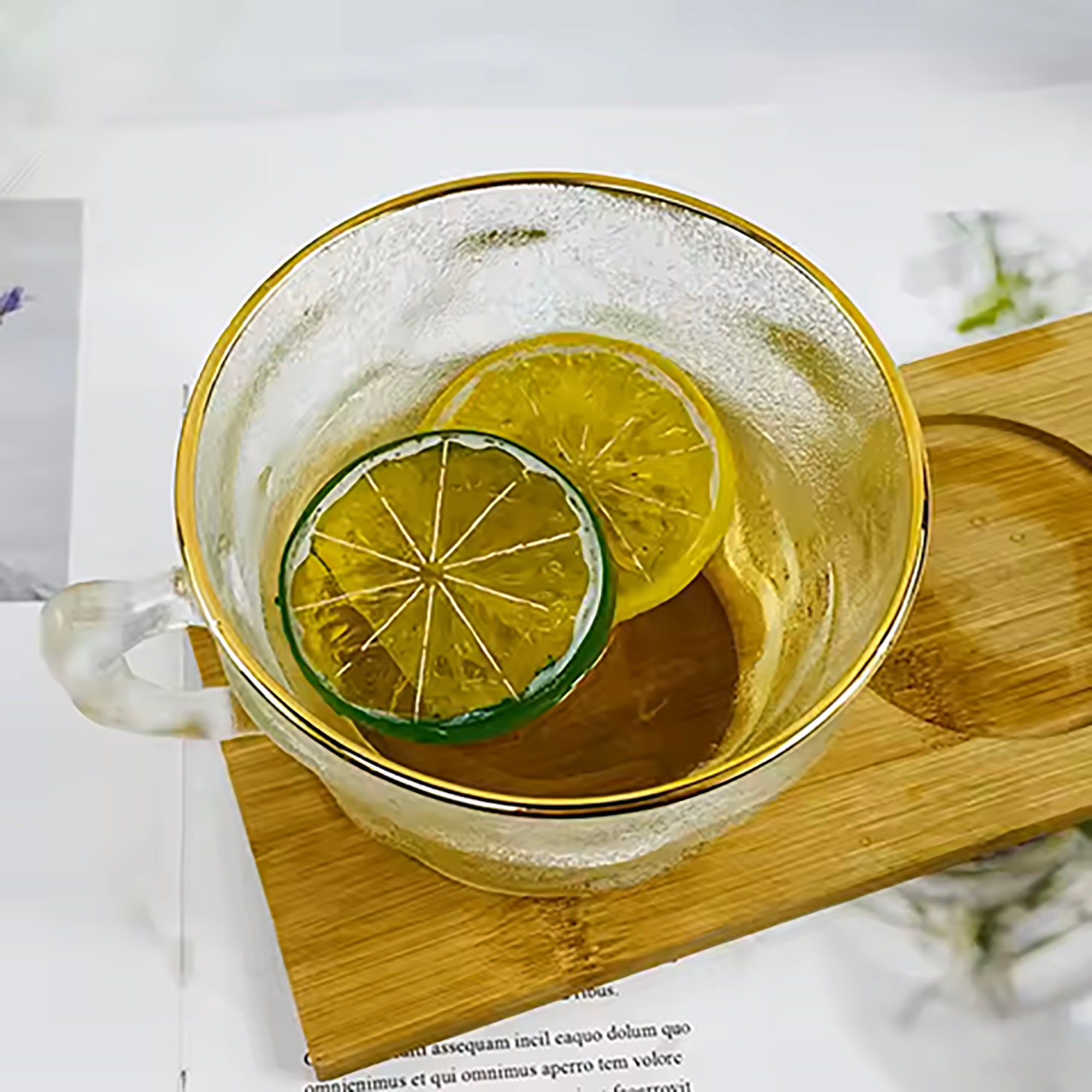 Elegant 380ml Clear Glass Luna Tea Cup Set of 6 cups (RTL-14)