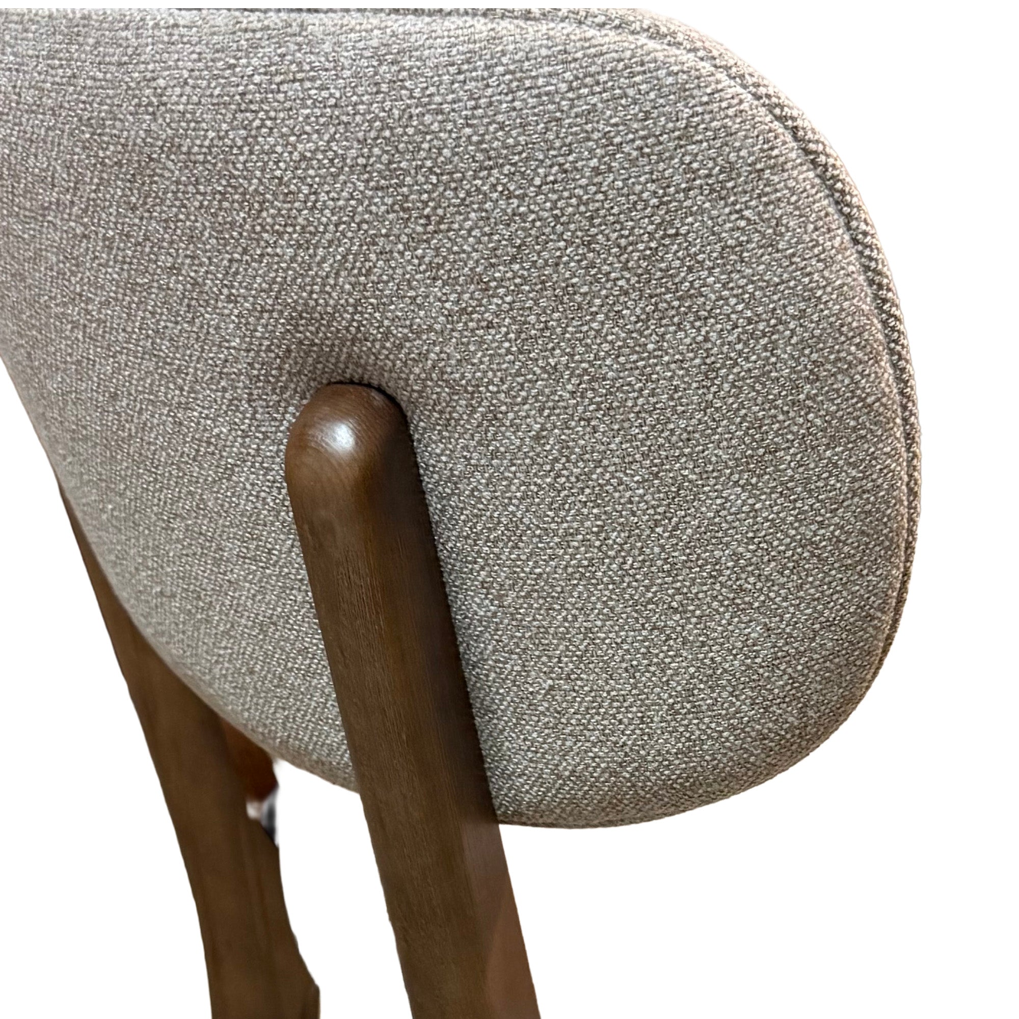 Noma Dining Chair – Ash Wood & Linen Fabric | Modern Curved Design - GLARA HOME