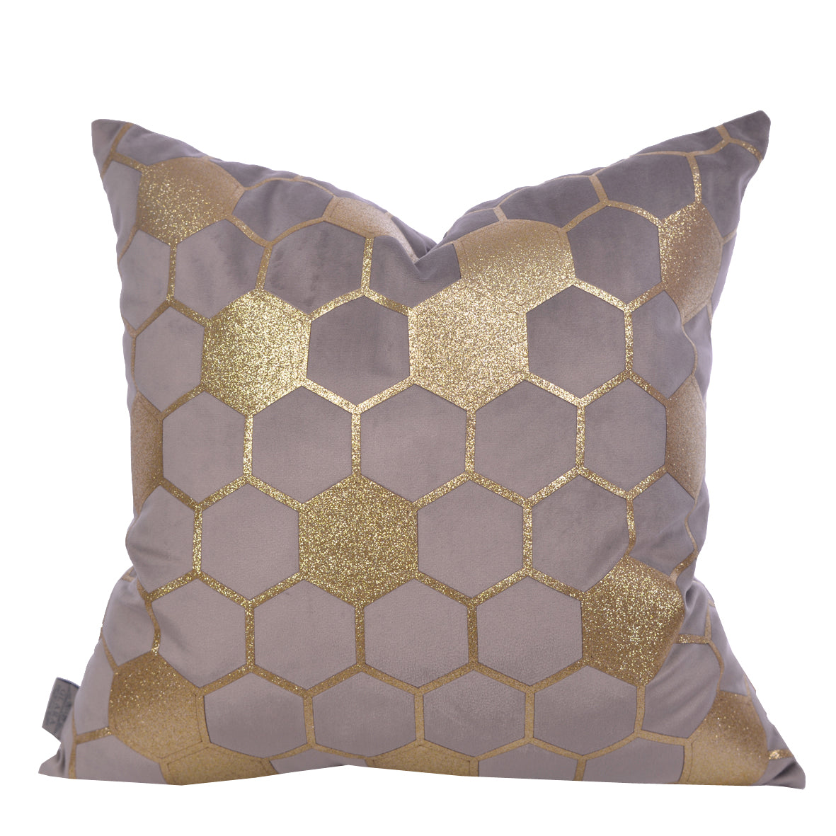 Luxury Velvet Throw Pillow Cover (Grey & Gold Cushion Cover) - GLARA HOME