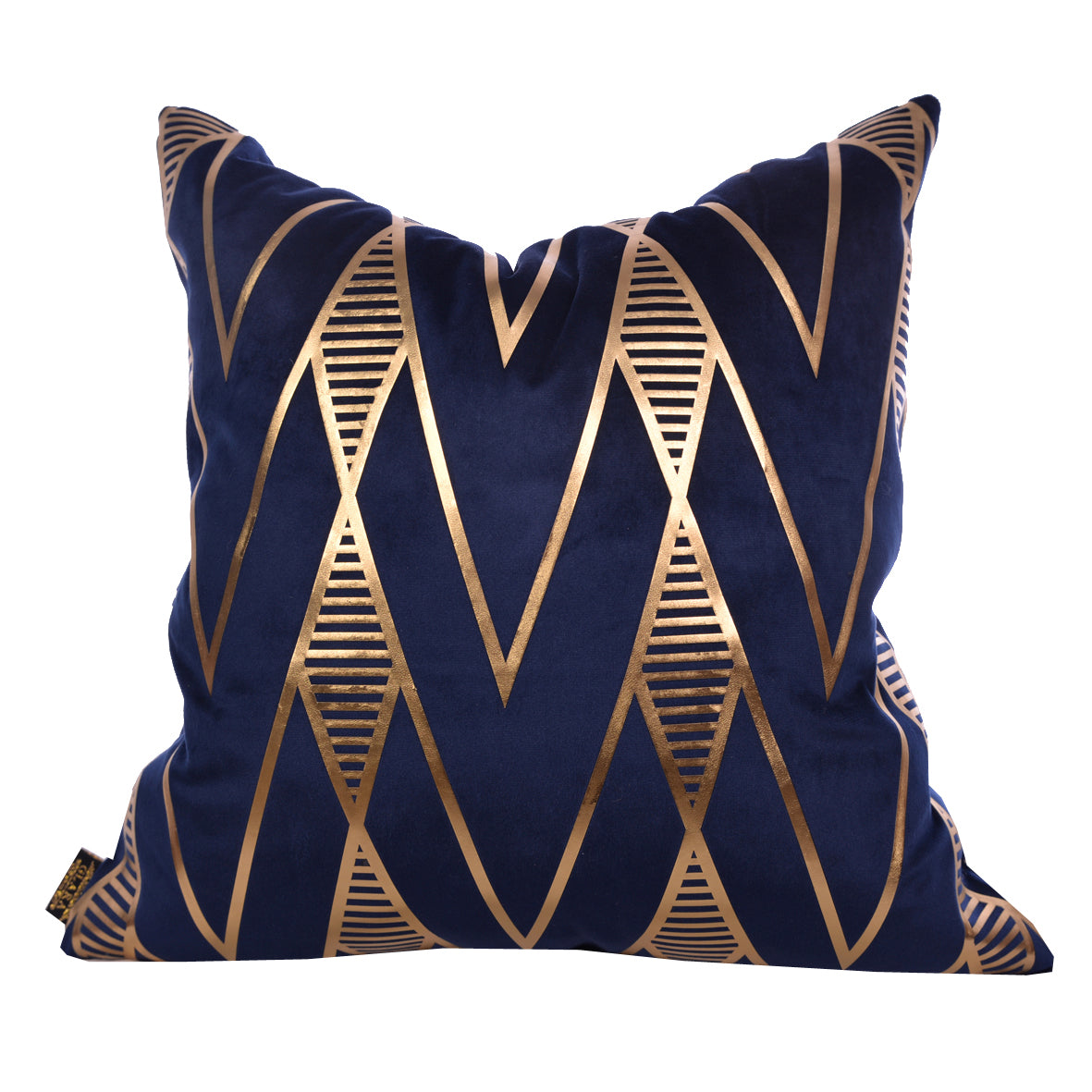 Luxury Velvet Throw Pillow Cover ( Blue & Gold Cushion Cover) - GLARA HOME
