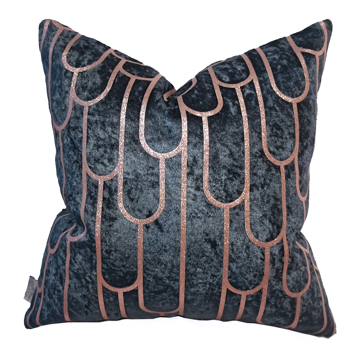 Luxury Velvet Throw Pillow Cover ( Green & Gold Cushion Cover) - GLARA HOME