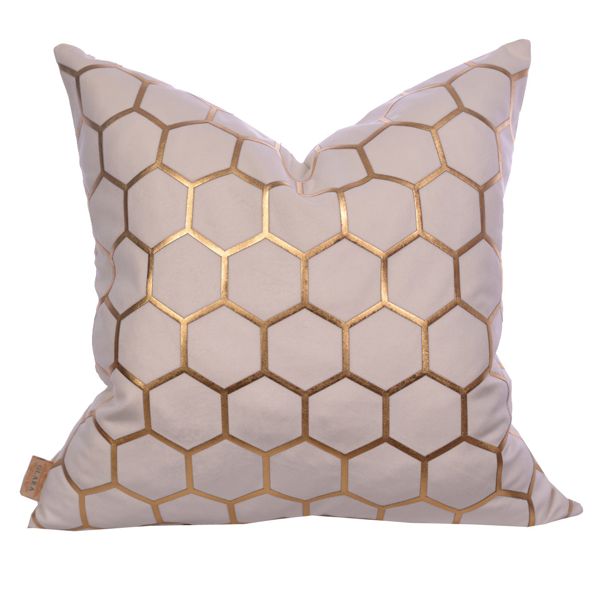 Luxury Velvet Throw Pillow Cover (Cream & Gold Cushion Cover) - GLARA HOME