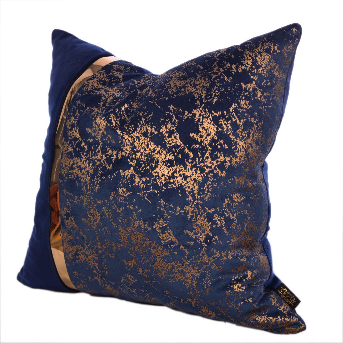 Luxury Velvet Throw Pillow Cover ( Blue & Gold Cushion Cover) - GLARA HOME